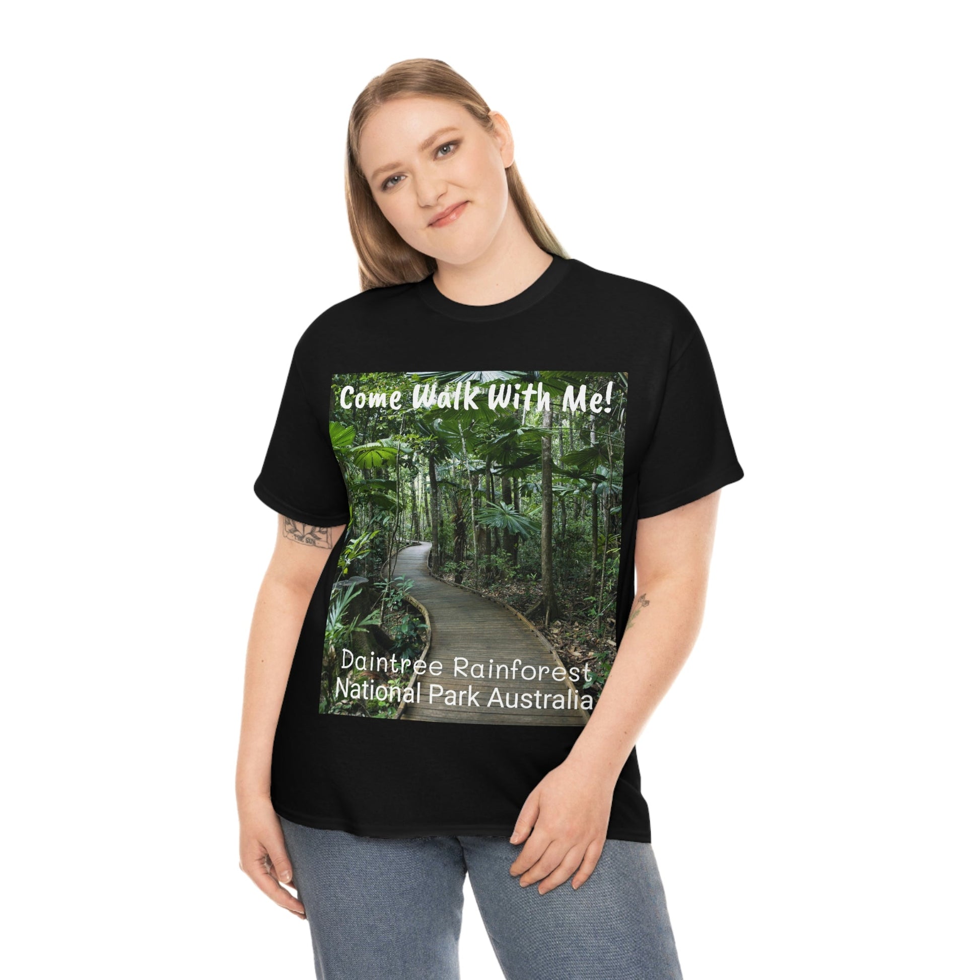 AU-PRINT UNISEX GILDAN 5000 - Heavy Cotton Tee - DAINTREE RAINFOREST National Park - Australia - Printed in AU by The Print Bar - Green Forest Home