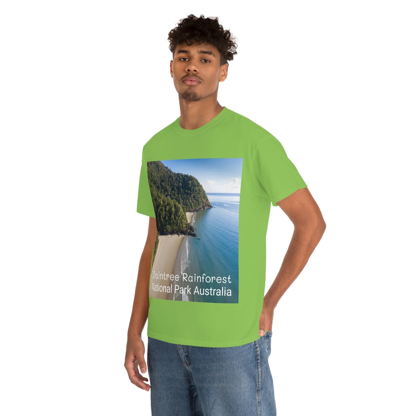 AU-PRINT UNISEX GILDAN 5000 - Heavy Cotton Tee - DAINTREE RAINFOREST National Park - Australia - Printed in AU by The Print Bar - Green Forest Home