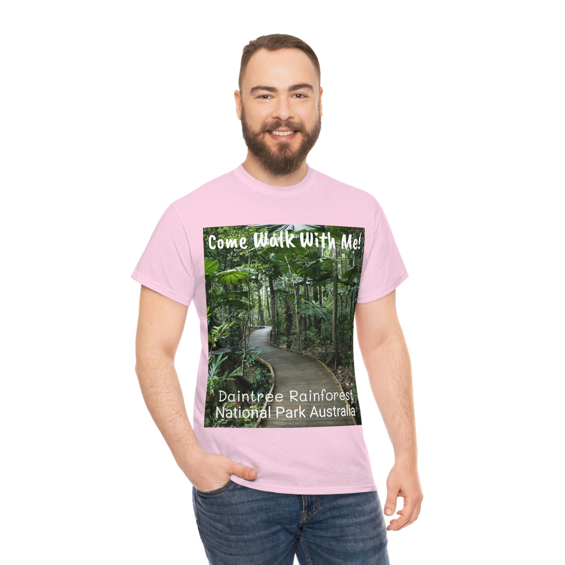 AU-PRINT UNISEX GILDAN 5000 - Heavy Cotton Tee - DAINTREE RAINFOREST National Park - Australia - Printed in AU by The Print Bar - Green Forest Home