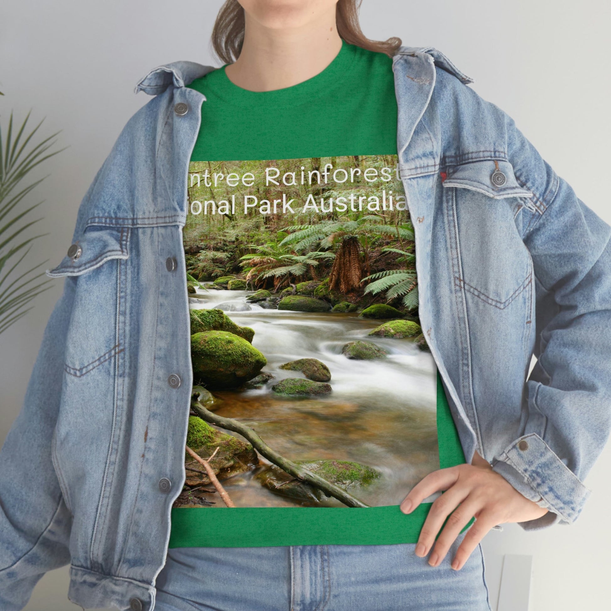 AU-PRINT UNISEX GILDAN 5000 - Heavy Cotton Tee - DAINTREE RAINFOREST National Park - Australia - Printed in AU by The Print Bar - Green Forest Home