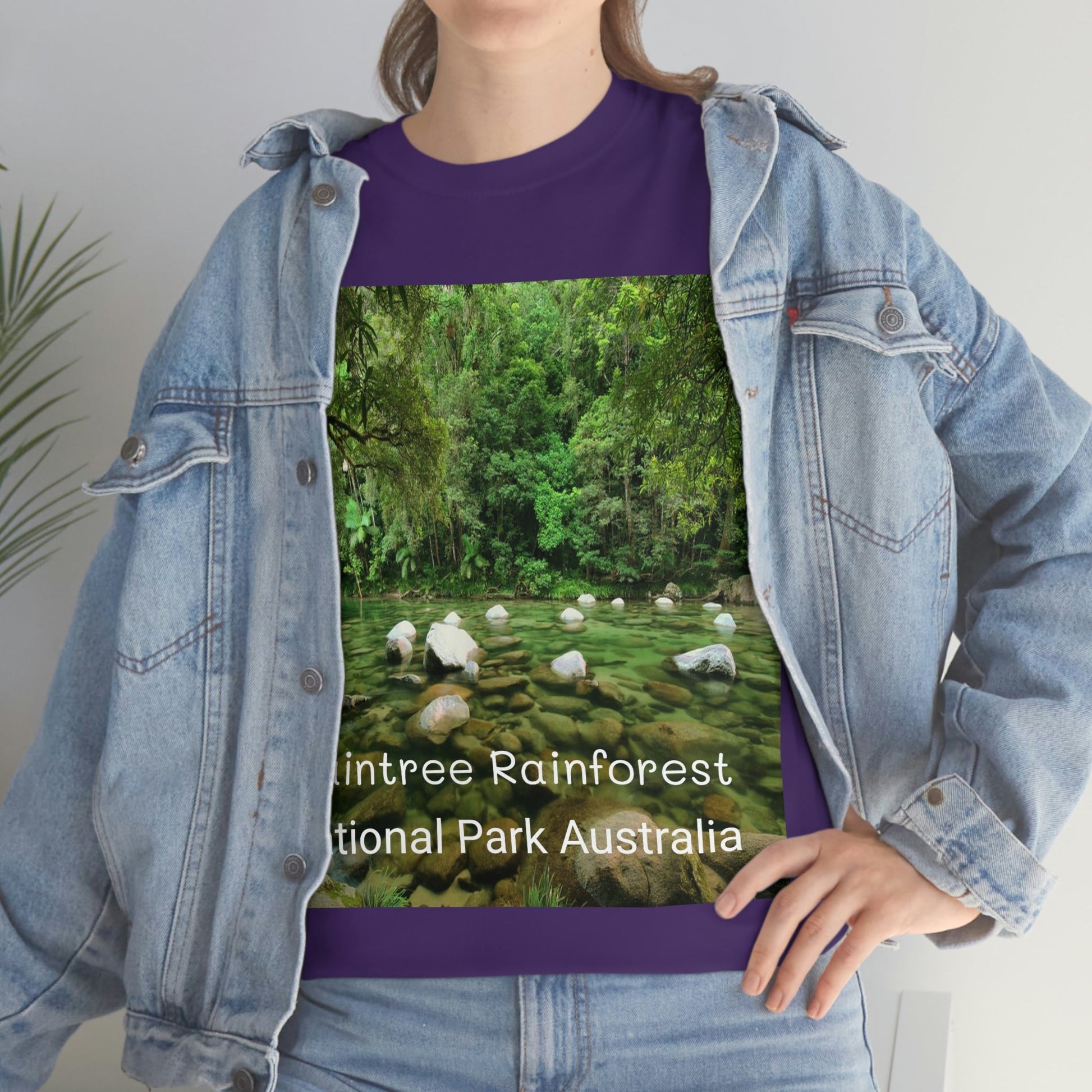 AU-PRINT UNISEX GILDAN 5000 - Heavy Cotton Tee - DAINTREE RAINFOREST National Park - Australia - Printed in AU by The Print Bar - Green Forest Home