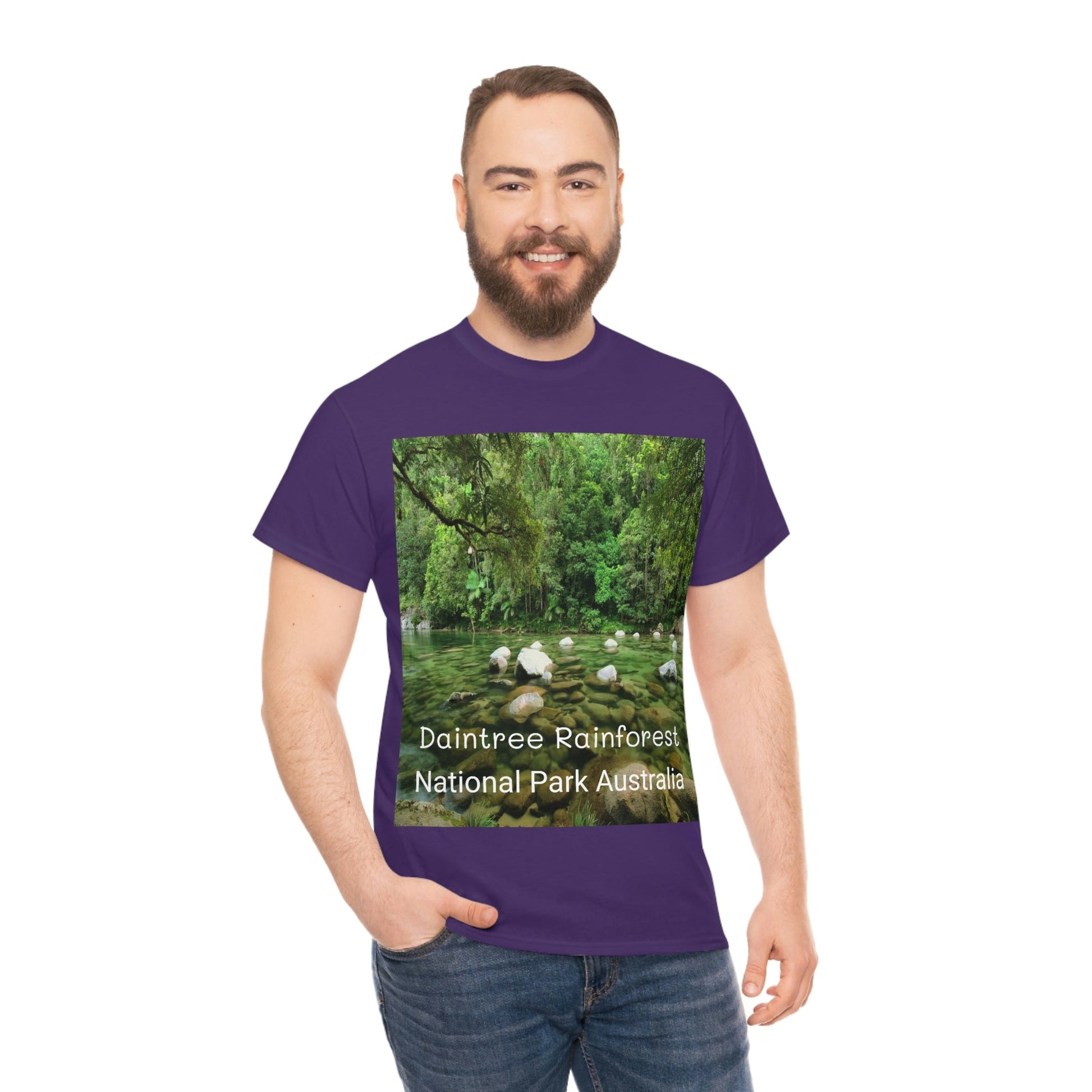 AU-PRINT UNISEX GILDAN 5000 - Heavy Cotton Tee - DAINTREE RAINFOREST National Park - Australia - Printed in AU by The Print Bar - Green Forest Home