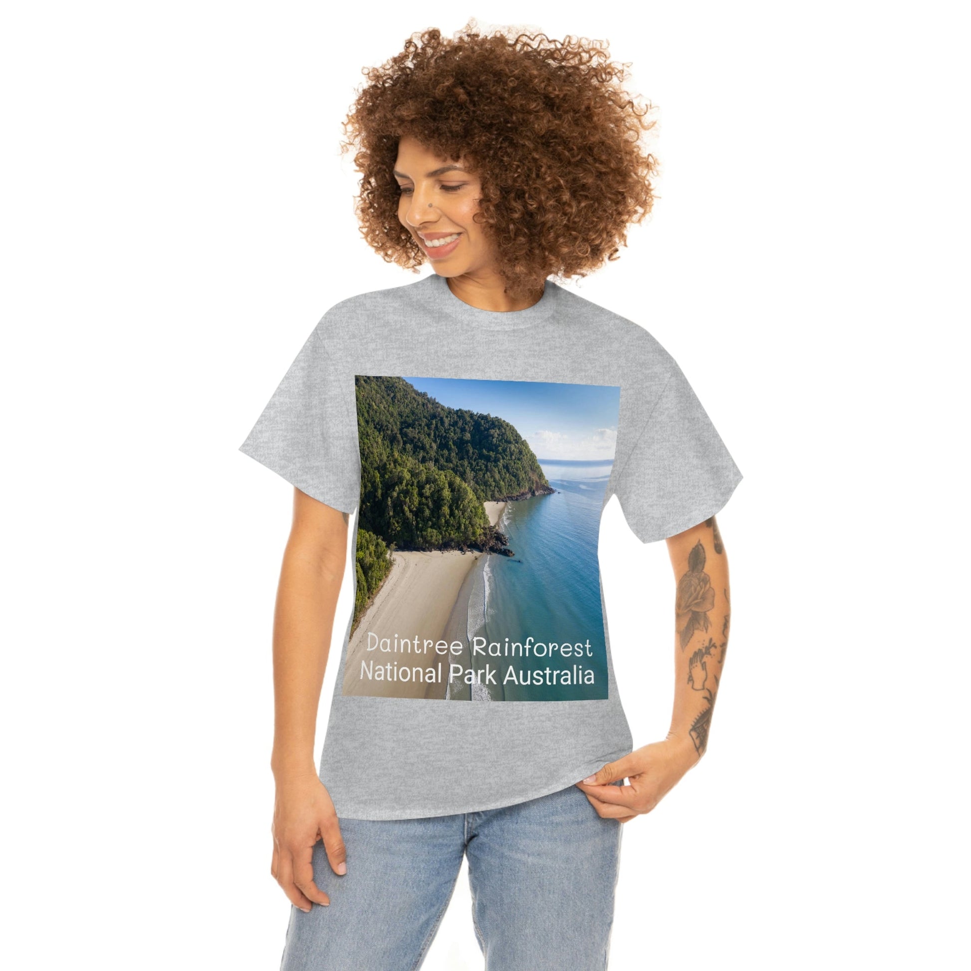 AU-PRINT UNISEX GILDAN 5000 - Heavy Cotton Tee - DAINTREE RAINFOREST National Park - Australia - Printed in AU by The Print Bar - Green Forest Home