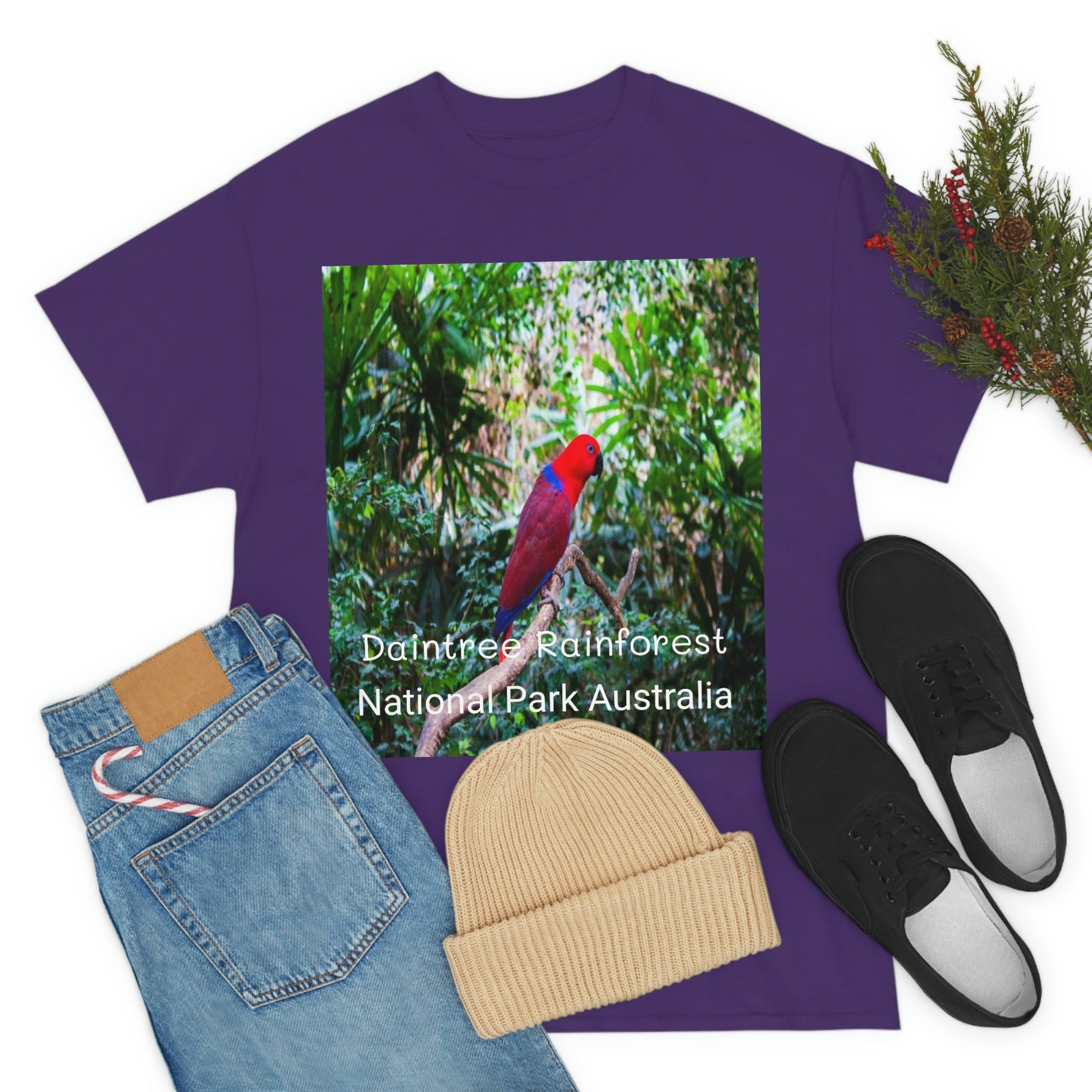 AU-PRINT UNISEX GILDAN 5000 - Heavy Cotton Tee - DAINTREE RAINFOREST National Park - Australia - Printed in AU by The Print Bar - Green Forest Home