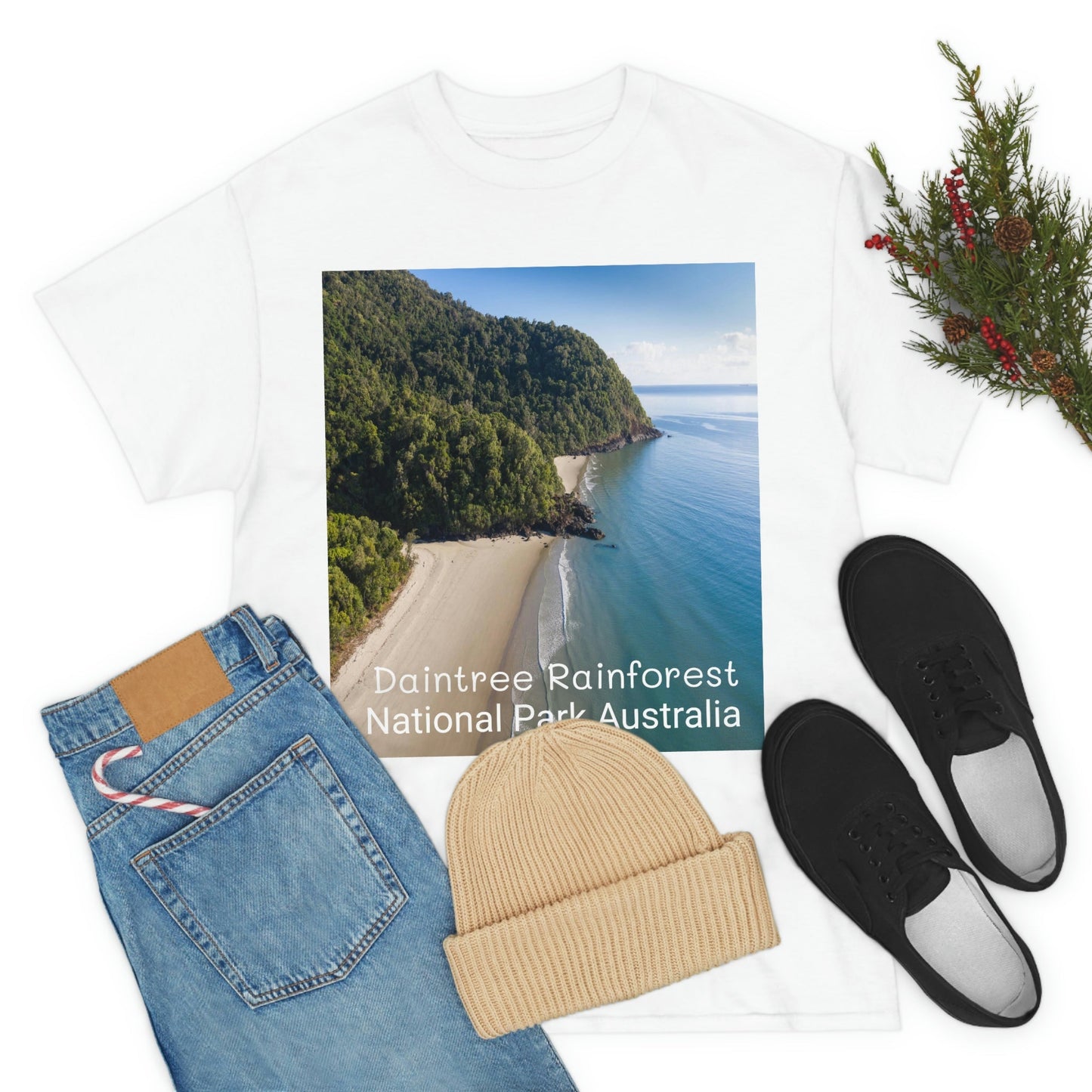 AU-PRINT UNISEX GILDAN 5000 - Heavy Cotton Tee - DAINTREE RAINFOREST National Park - Australia - Printed in AU by The Print Bar - Green Forest Home