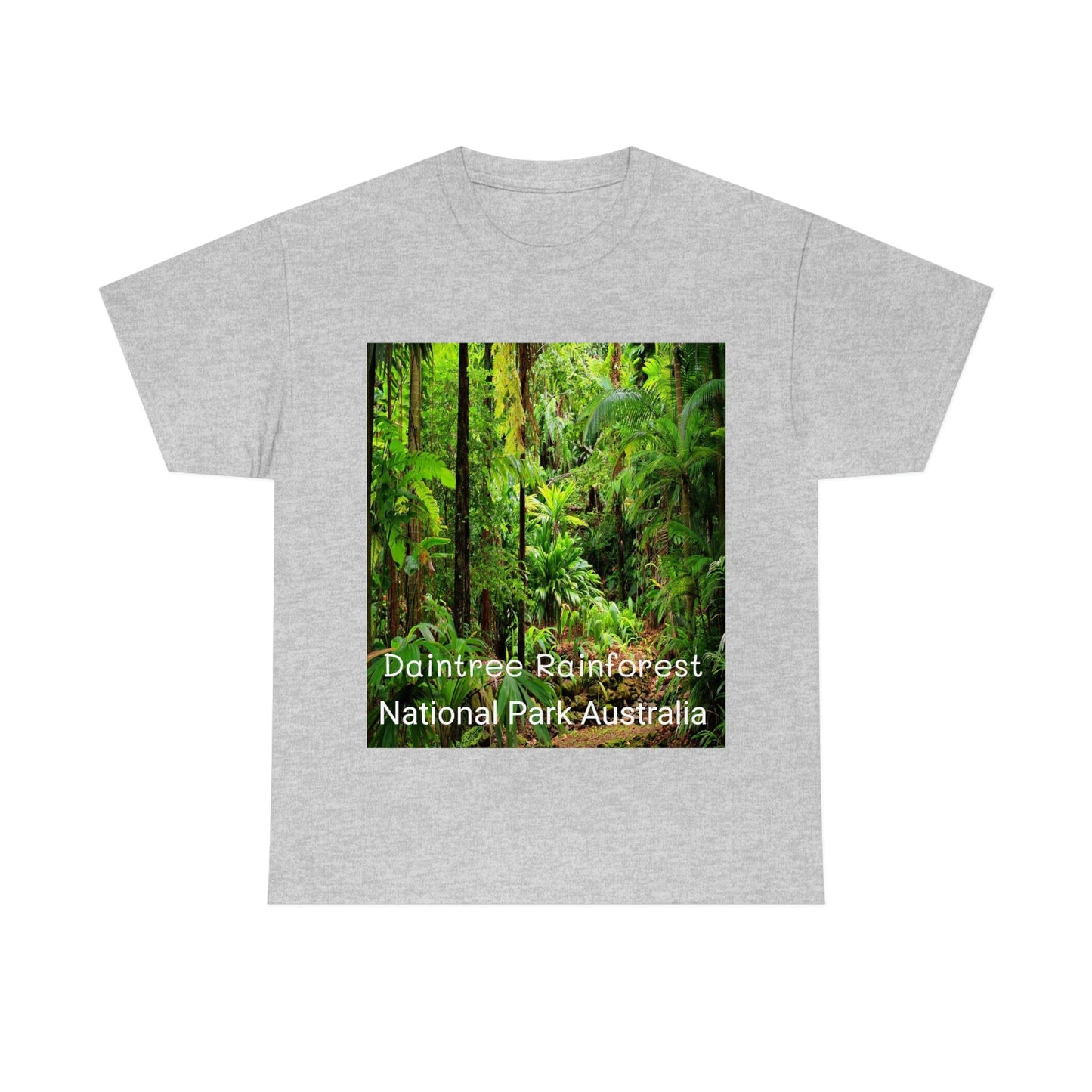 AU-PRINT UNISEX GILDAN 5000 - Heavy Cotton Tee - DAINTREE RAINFOREST National Park - Australia - Printed in AU by The Print Bar - Green Forest Home