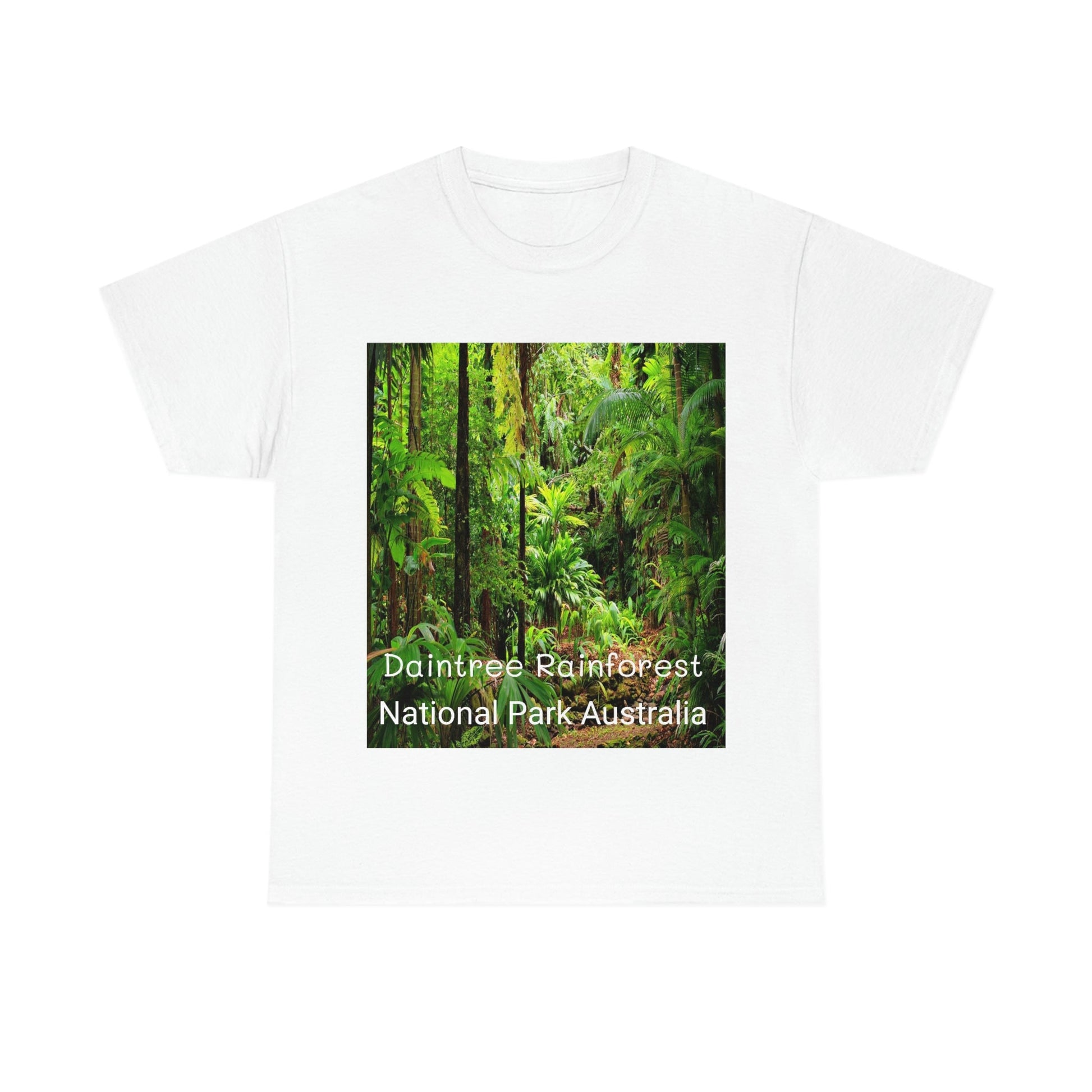 AU-PRINT UNISEX GILDAN 5000 - Heavy Cotton Tee - DAINTREE RAINFOREST National Park - Australia - Printed in AU by The Print Bar - Green Forest Home