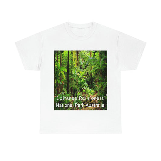 AU-PRINT UNISEX GILDAN 5000 - Heavy Cotton Tee - DAINTREE RAINFOREST National Park - Australia - Printed in AU by The Print Bar - Green Forest Home