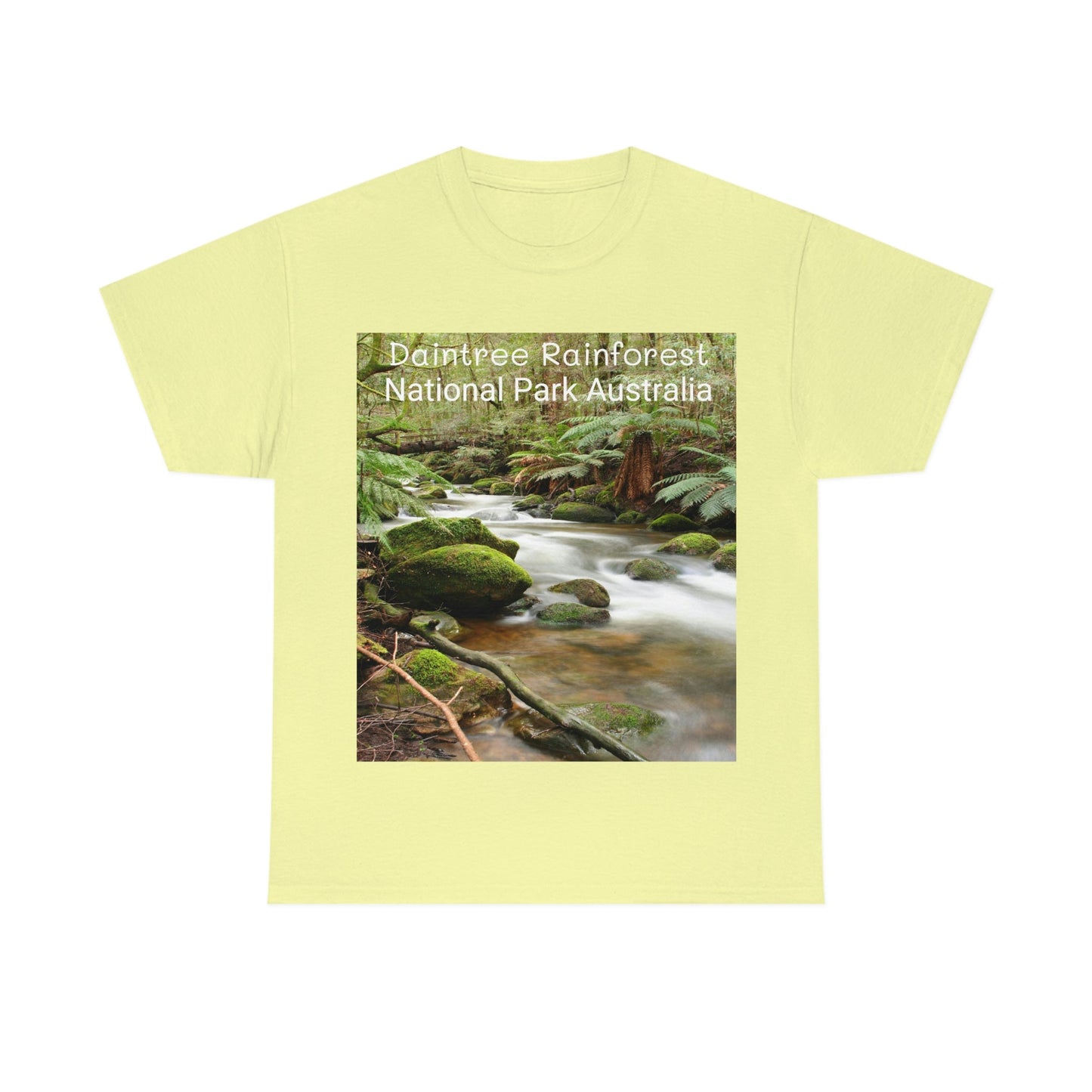 AU-PRINT UNISEX GILDAN 5000 - Heavy Cotton Tee - DAINTREE RAINFOREST National Park - Australia - Printed in AU by The Print Bar - Green Forest Home