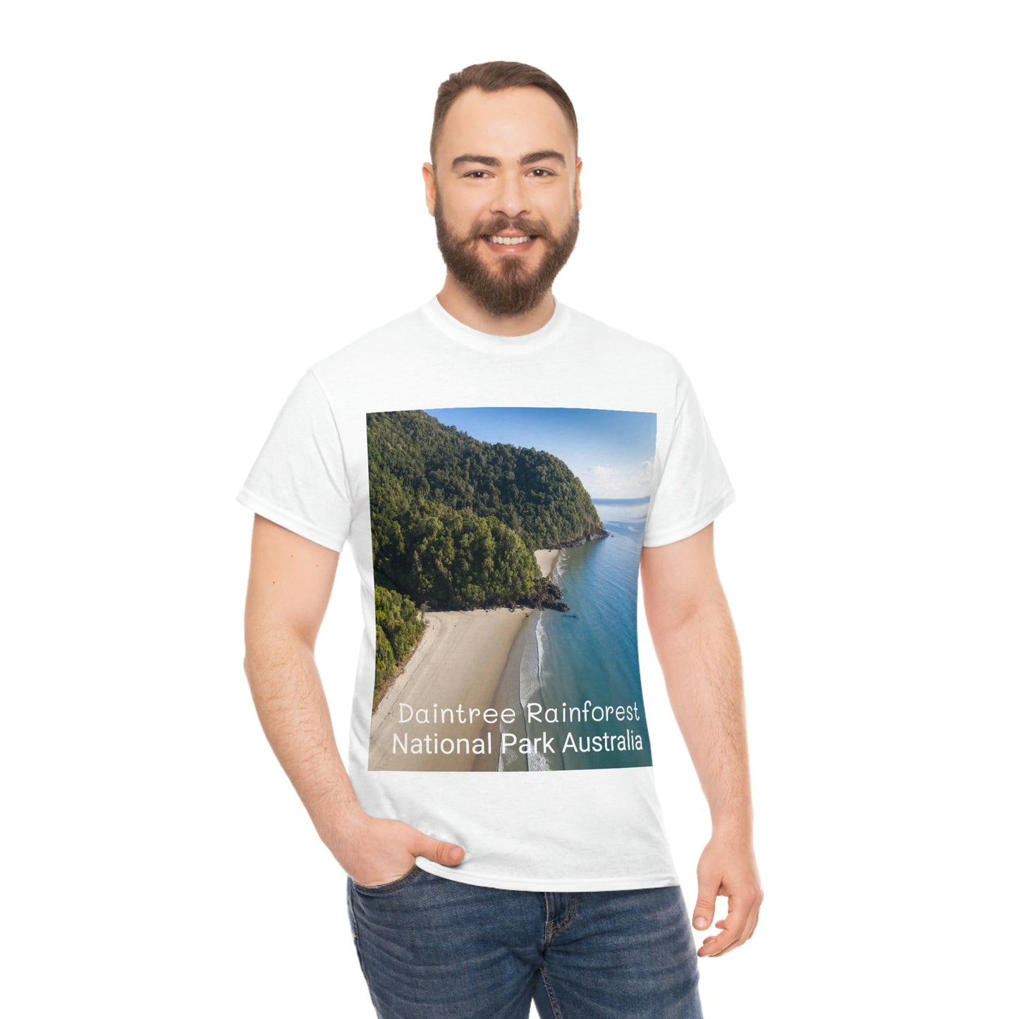 AU-PRINT UNISEX GILDAN 5000 - Heavy Cotton Tee - DAINTREE RAINFOREST National Park - Australia - Printed in AU by The Print Bar - Green Forest Home