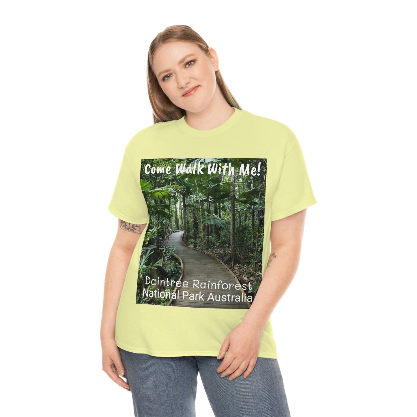 AU-PRINT UNISEX GILDAN 5000 - Heavy Cotton Tee - DAINTREE RAINFOREST National Park - Australia - Printed in AU by The Print Bar - Green Forest Home