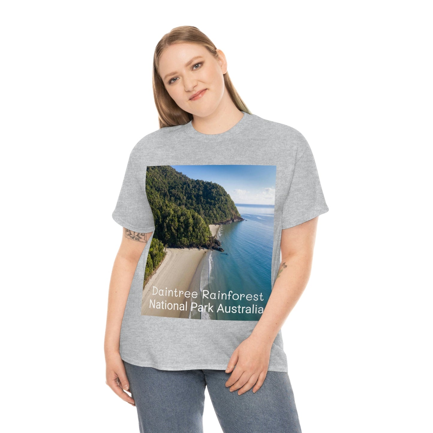 AU-PRINT UNISEX GILDAN 5000 - Heavy Cotton Tee - DAINTREE RAINFOREST National Park - Australia - Printed in AU by The Print Bar - Green Forest Home