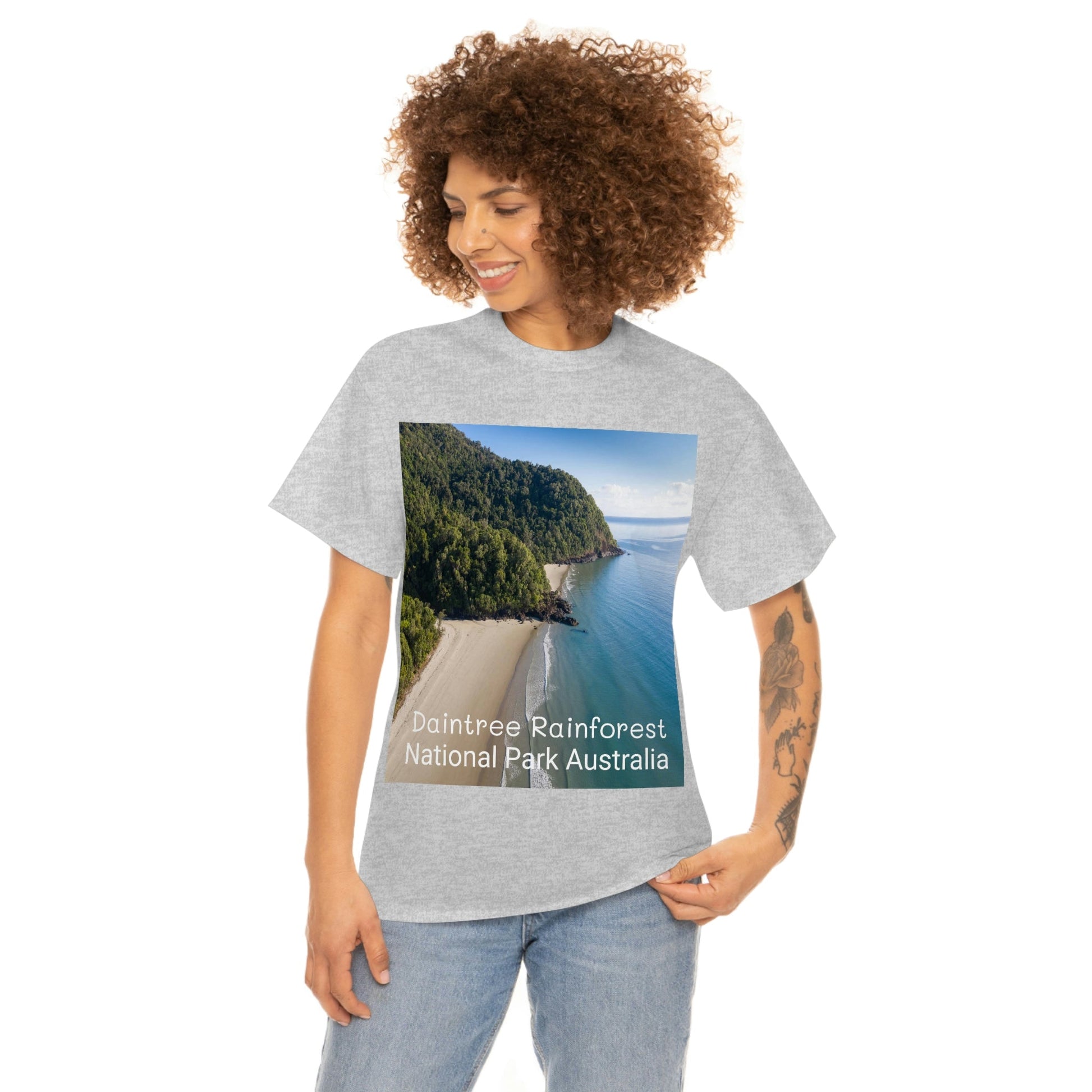 AU-PRINT UNISEX GILDAN 5000 - Heavy Cotton Tee - DAINTREE RAINFOREST National Park - Australia - Printed in AU by The Print Bar - Green Forest Home