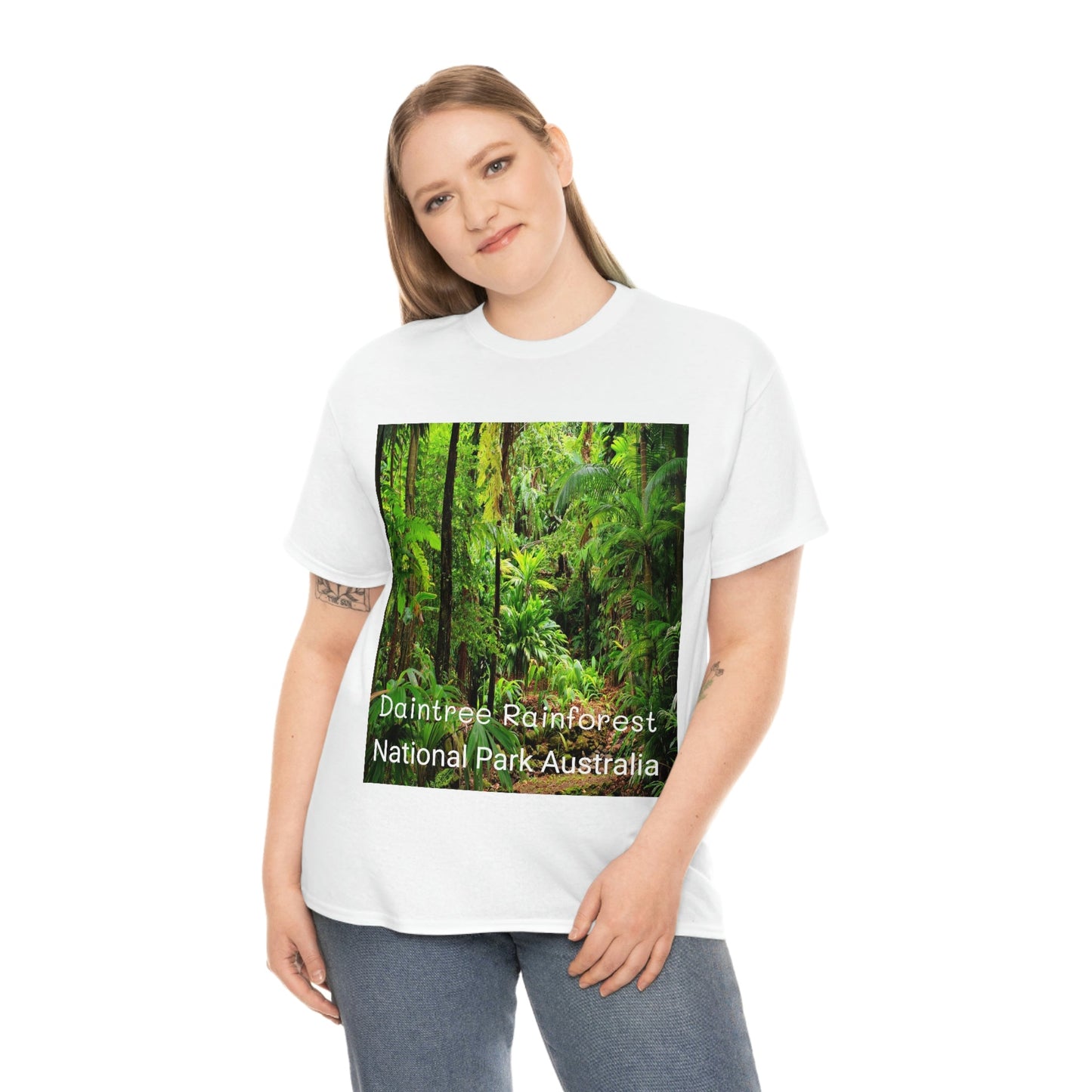 AU-PRINT UNISEX GILDAN 5000 - Heavy Cotton Tee - DAINTREE RAINFOREST National Park - Australia - Printed in AU by The Print Bar - Green Forest Home