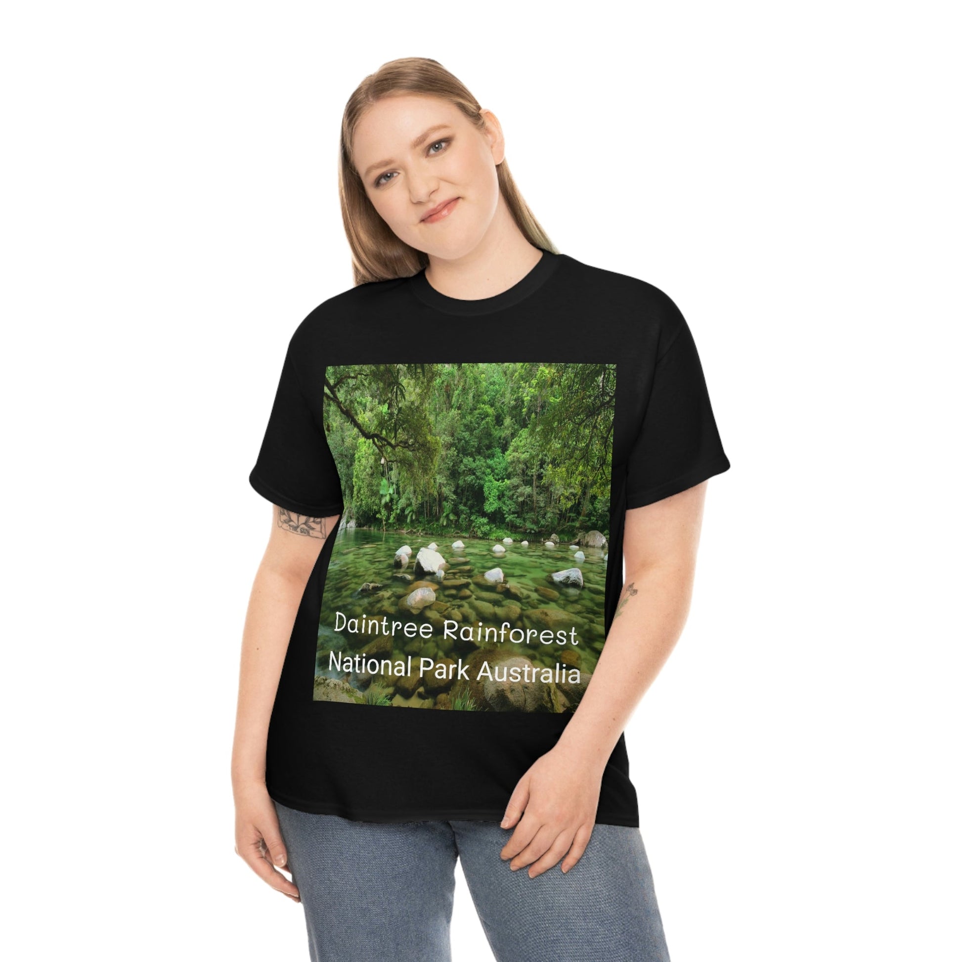 AU-PRINT UNISEX GILDAN 5000 - Heavy Cotton Tee - DAINTREE RAINFOREST National Park - Australia - Printed in AU by The Print Bar - Green Forest Home