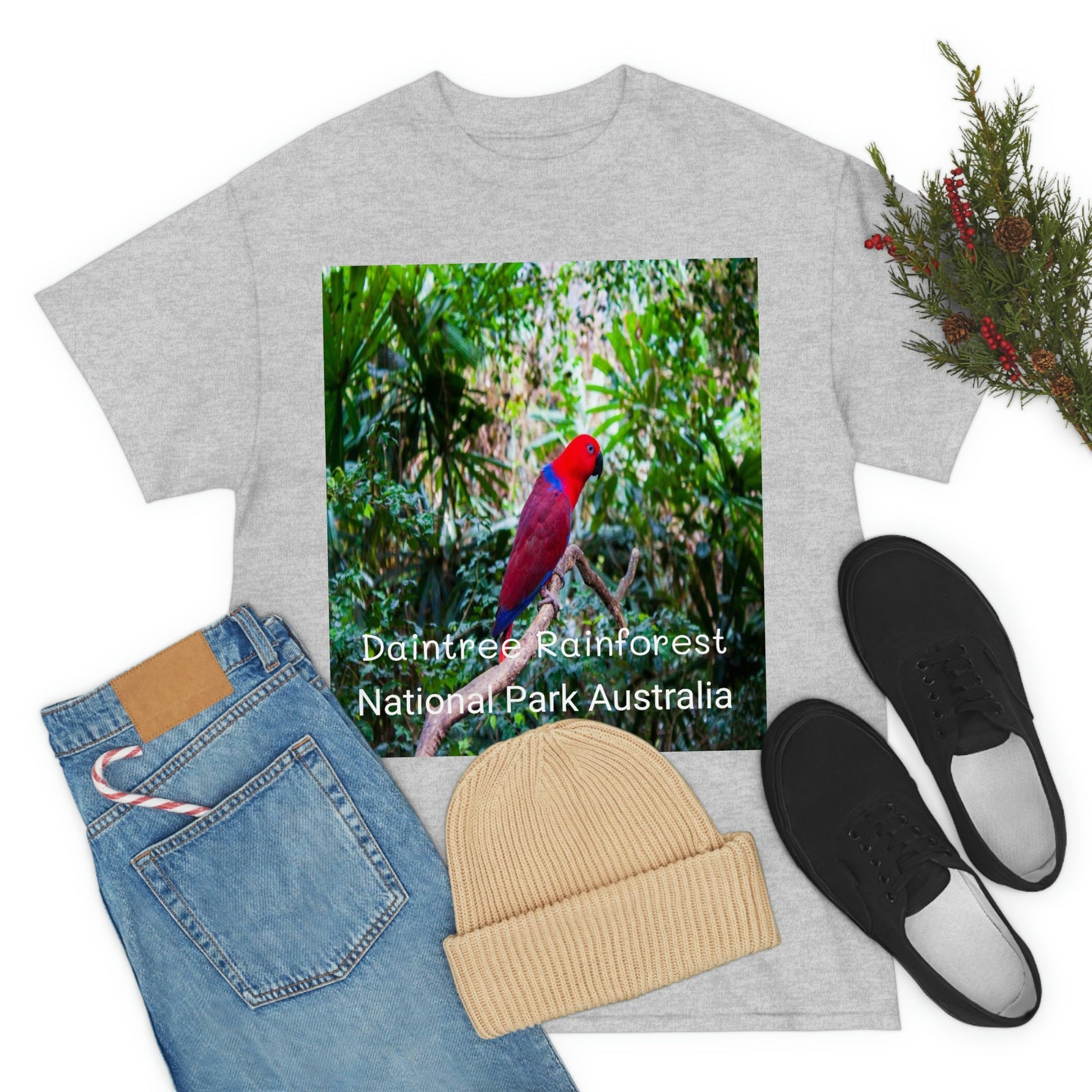 AU-PRINT UNISEX GILDAN 5000 - Heavy Cotton Tee - DAINTREE RAINFOREST National Park - Australia - Printed in AU by The Print Bar - Green Forest Home