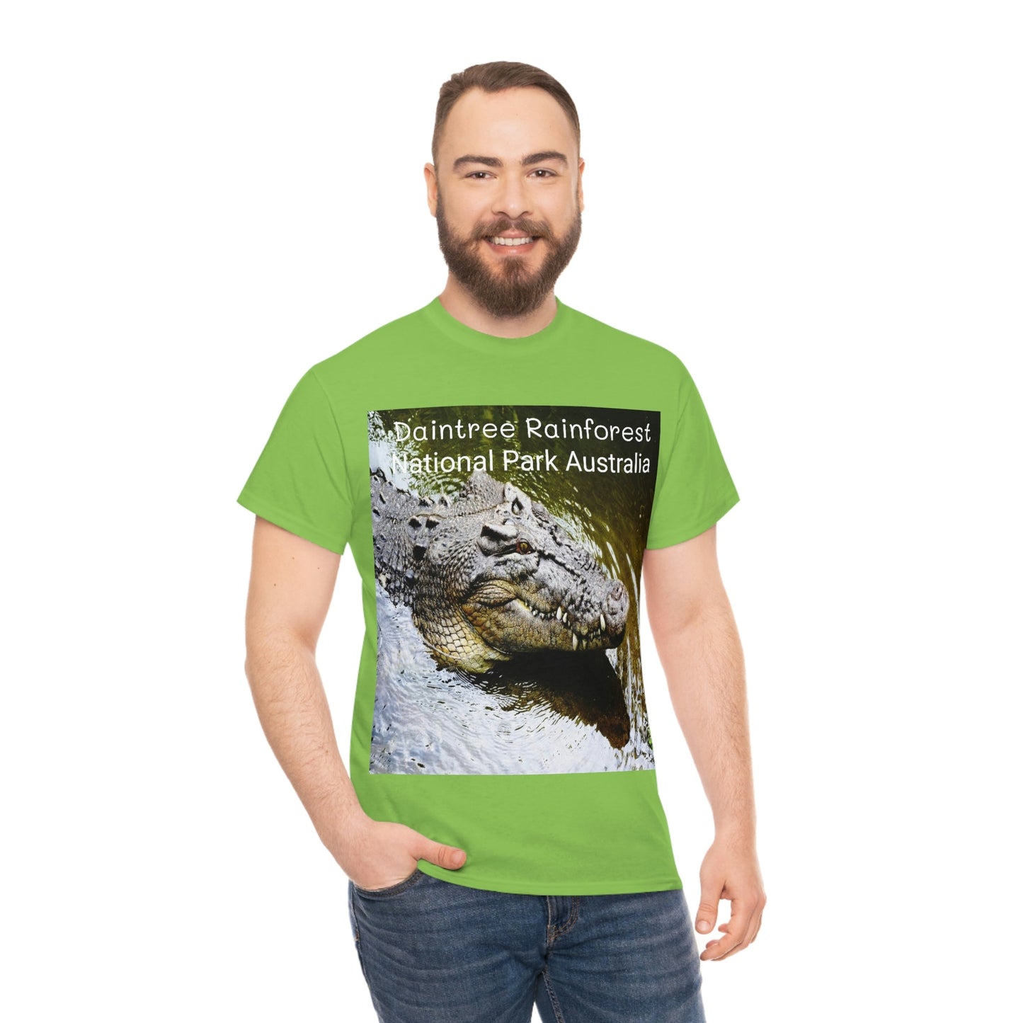 AU-PRINT UNISEX GILDAN 5000 - Heavy Cotton Tee - DAINTREE RAINFOREST National-Park - Australia - Printed in AU by The Print Bar - Green Forest Home