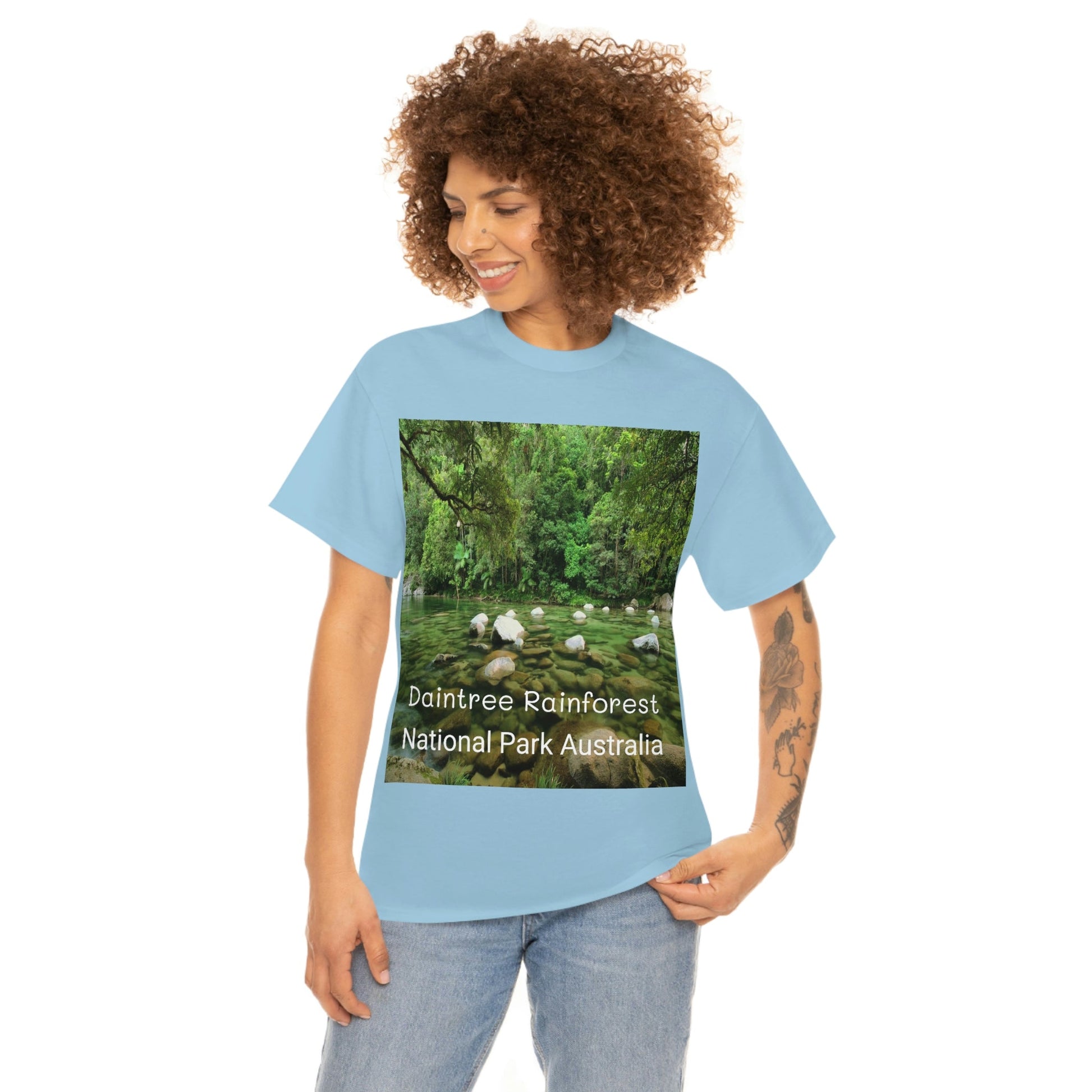 AU-PRINT UNISEX GILDAN 5000 - Heavy Cotton Tee - DAINTREE RAINFOREST National Park - Australia - Printed in AU by The Print Bar - Green Forest Home