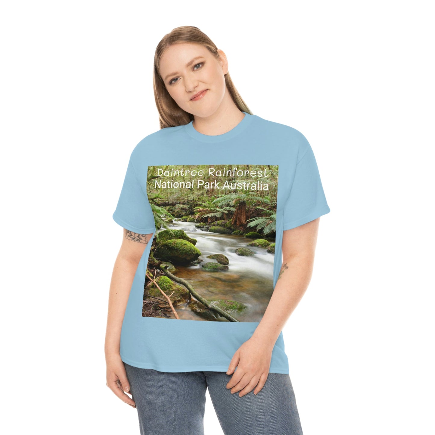 AU-PRINT UNISEX GILDAN 5000 - Heavy Cotton Tee - DAINTREE RAINFOREST National Park - Australia - Printed in AU by The Print Bar - Green Forest Home