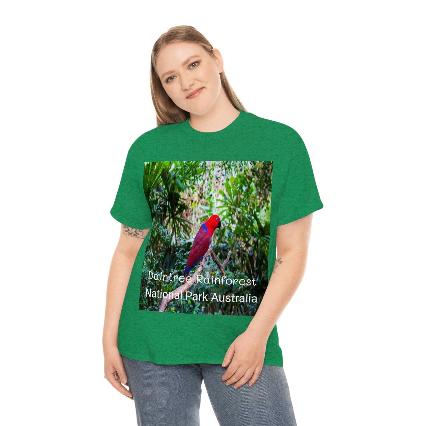 AU-PRINT UNISEX GILDAN 5000 - Heavy Cotton Tee - DAINTREE RAINFOREST National Park - Australia - Printed in AU by The Print Bar - Green Forest Home