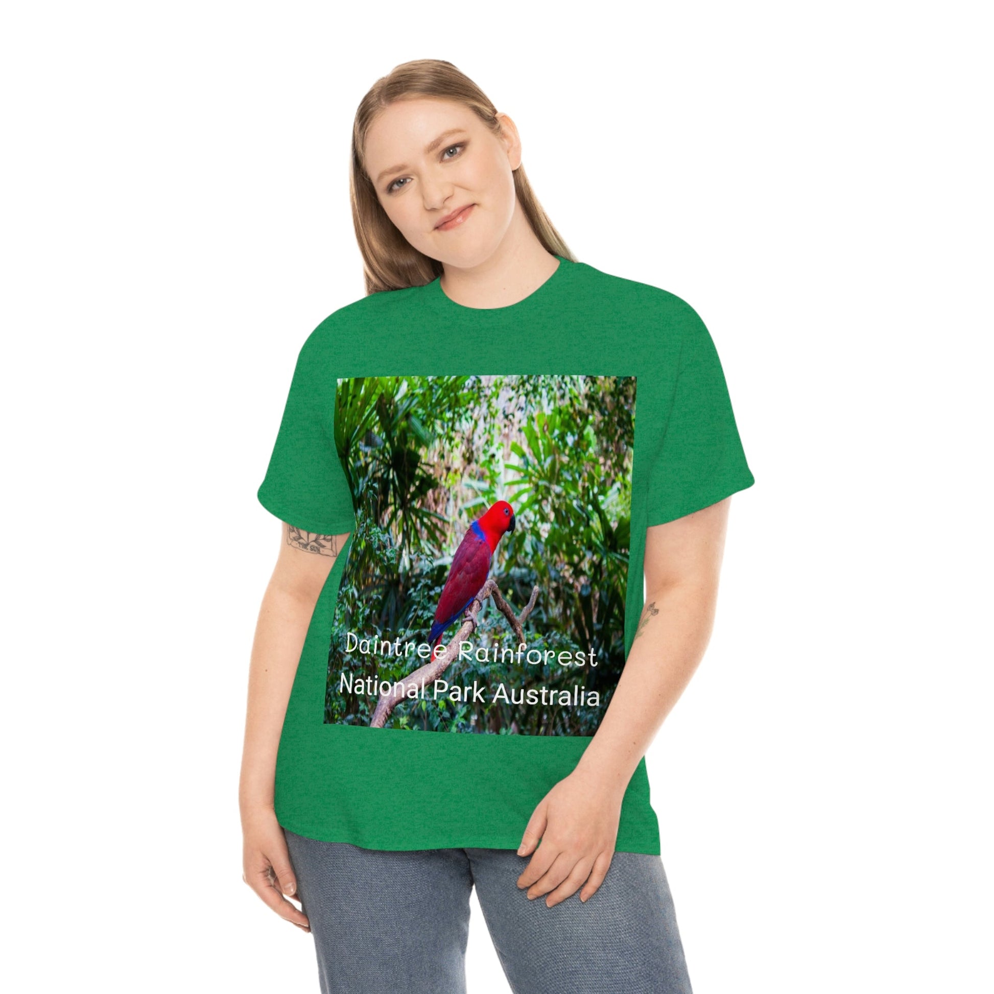 AU-PRINT UNISEX GILDAN 5000 - Heavy Cotton Tee - DAINTREE RAINFOREST National Park - Australia - Printed in AU by The Print Bar - Green Forest Home