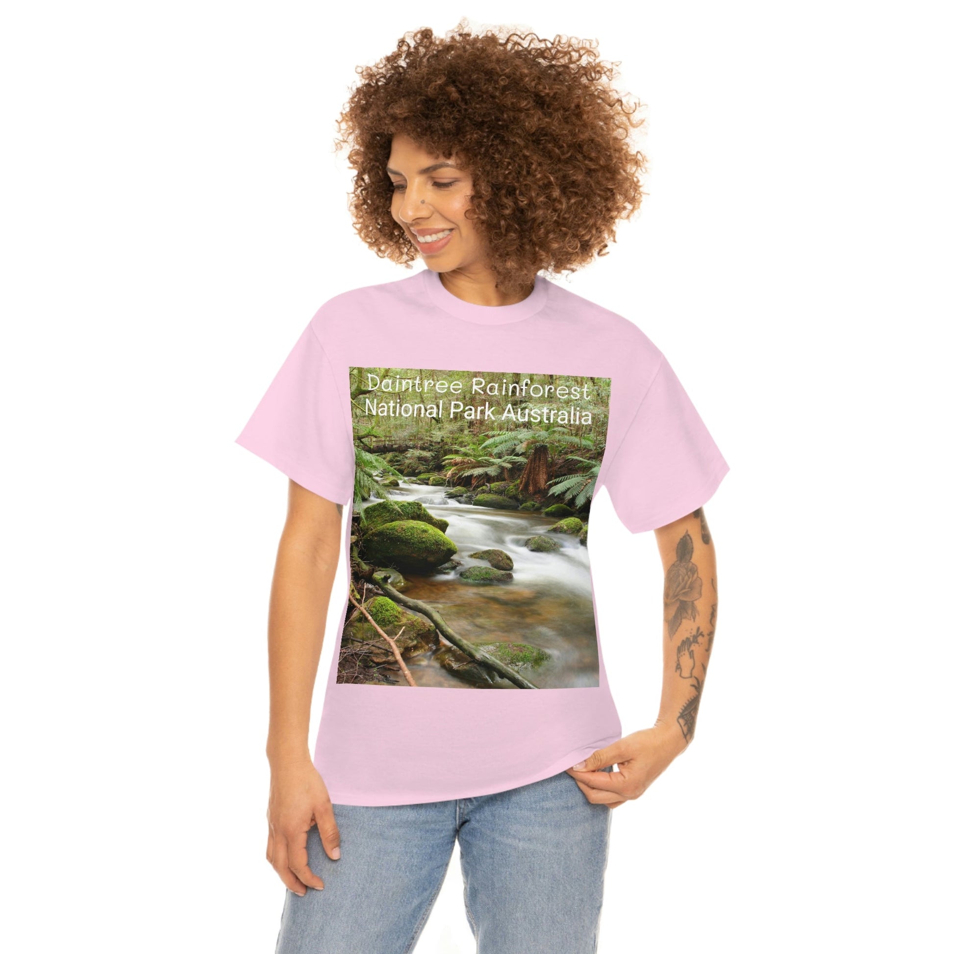 AU-PRINT UNISEX GILDAN 5000 - Heavy Cotton Tee - DAINTREE RAINFOREST National Park - Australia - Printed in AU by The Print Bar - Green Forest Home