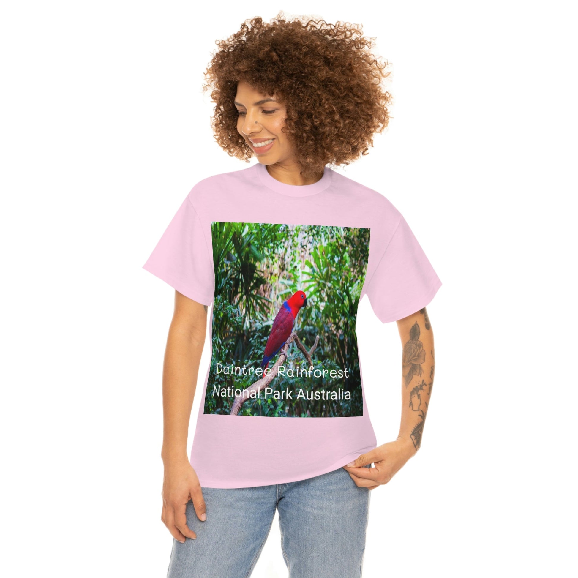 AU-PRINT UNISEX GILDAN 5000 - Heavy Cotton Tee - DAINTREE RAINFOREST National Park - Australia - Printed in AU by The Print Bar - Green Forest Home