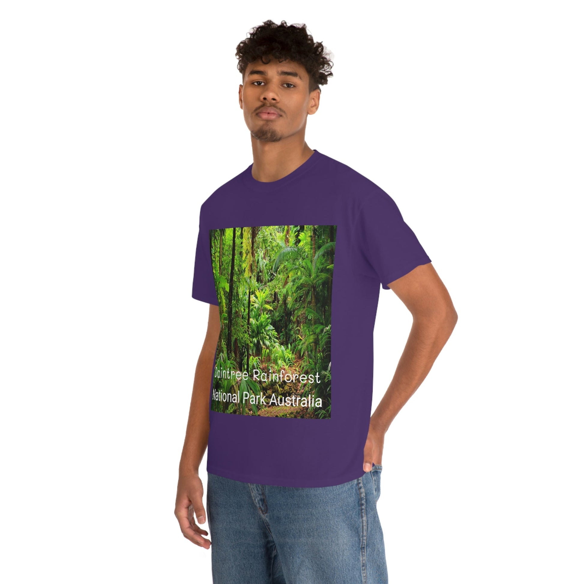 AU-PRINT UNISEX GILDAN 5000 - Heavy Cotton Tee - DAINTREE RAINFOREST National-Park - Australia - Printed in AU by The Print Bar - Green Forest Home