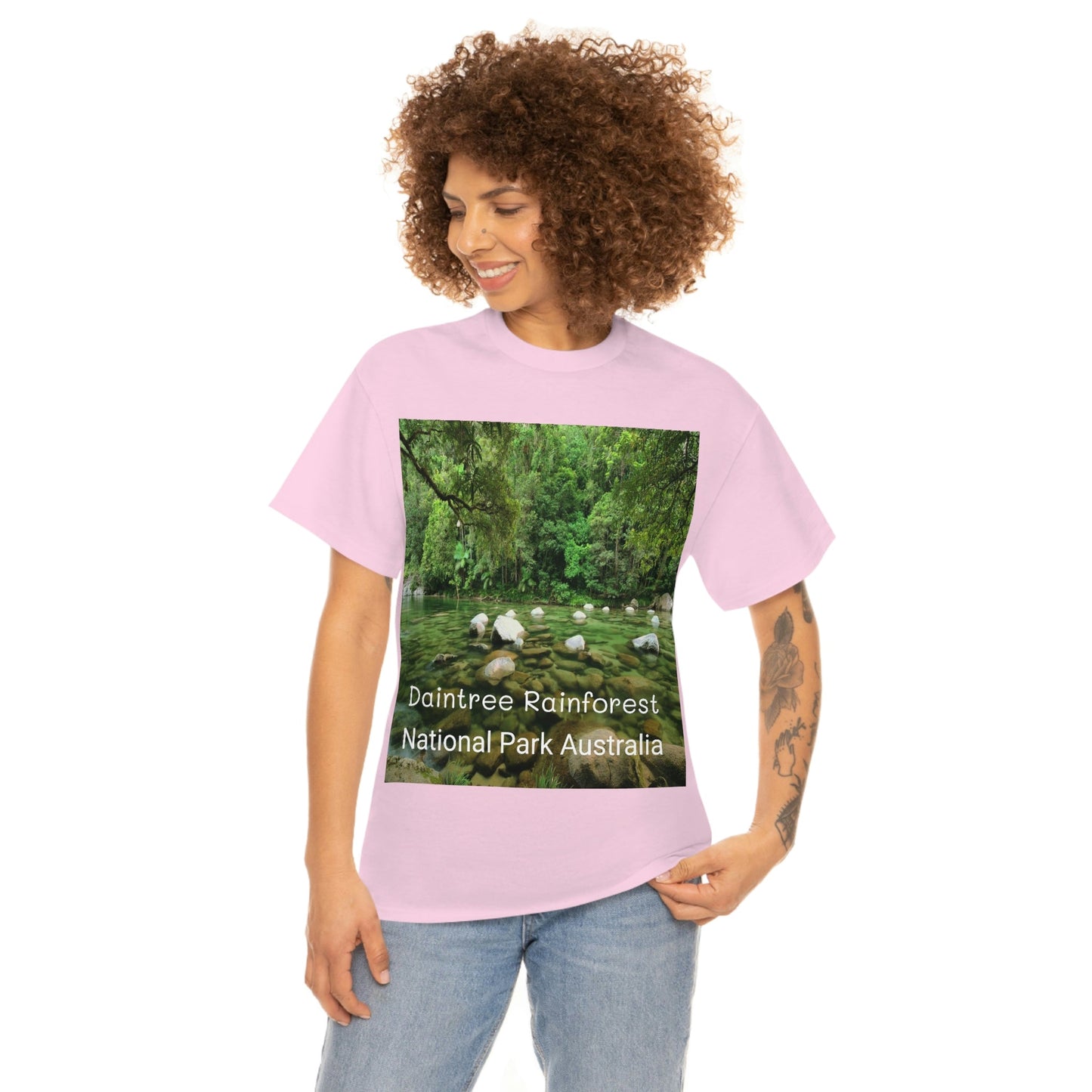 AU-PRINT UNISEX GILDAN 5000 - Heavy Cotton Tee - DAINTREE RAINFOREST National Park - Australia - Printed in AU by The Print Bar - Green Forest Home