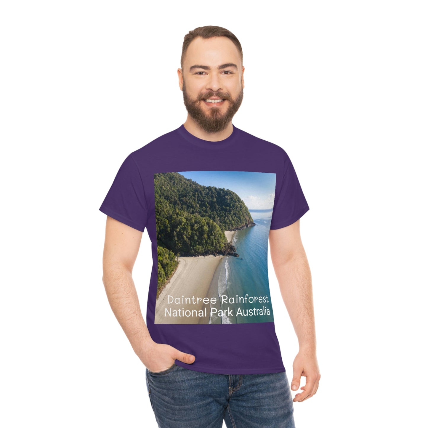 AU-PRINT UNISEX GILDAN 5000 - Heavy Cotton Tee - DAINTREE RAINFOREST National Park - Australia - Printed in AU by The Print Bar - Green Forest Home