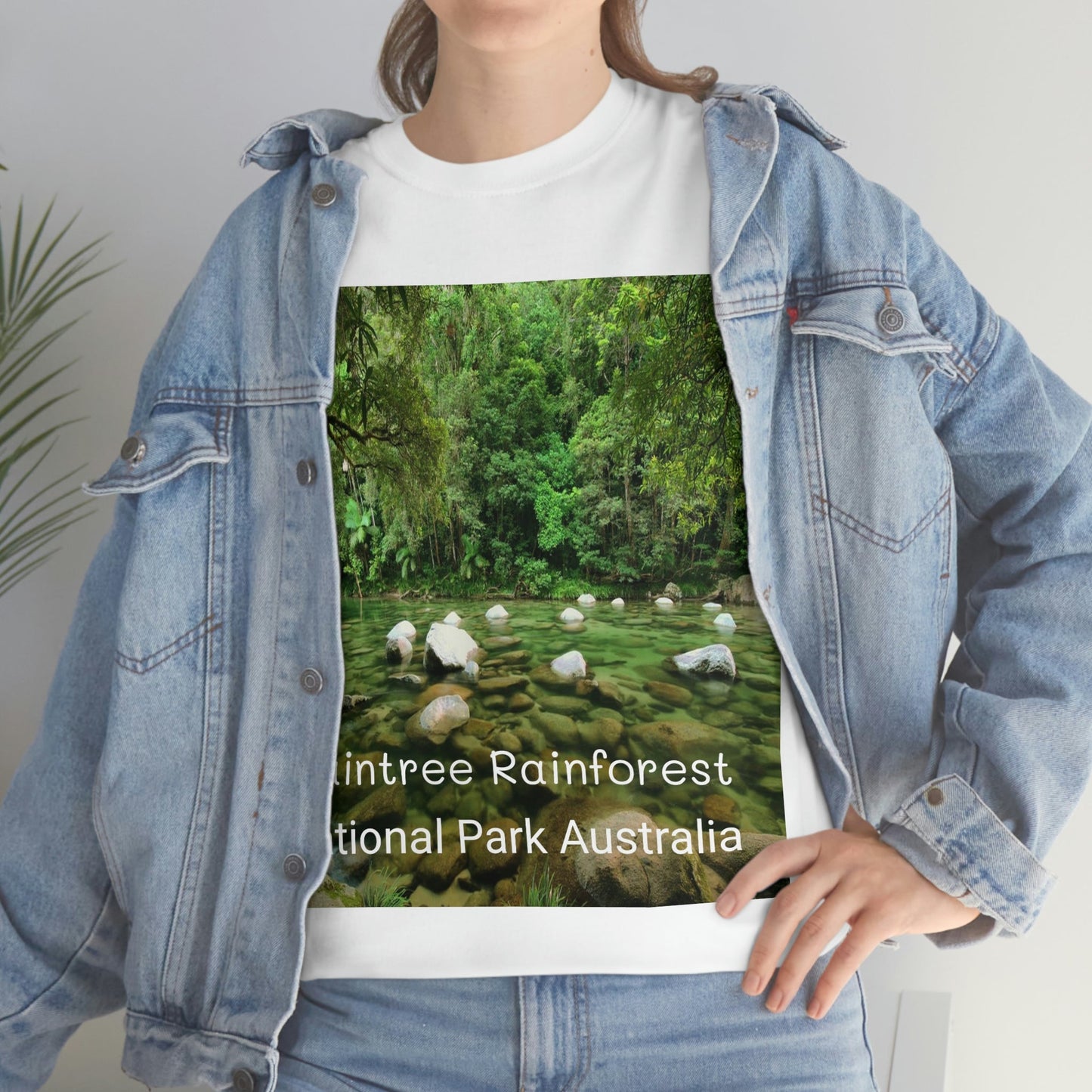 AU-PRINT UNISEX GILDAN 5000 - Heavy Cotton Tee - DAINTREE RAINFOREST National Park - Australia - Printed in AU by The Print Bar - Green Forest Home