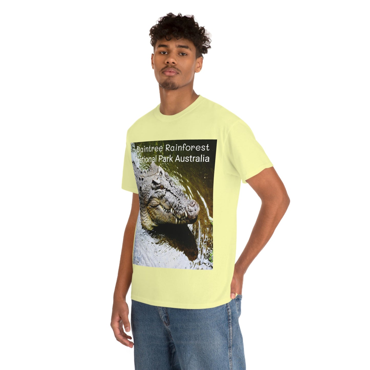 AU-PRINT UNISEX GILDAN 5000 - Heavy Cotton Tee - DAINTREE RAINFOREST National-Park - Australia - Printed in AU by The Print Bar - Green Forest Home