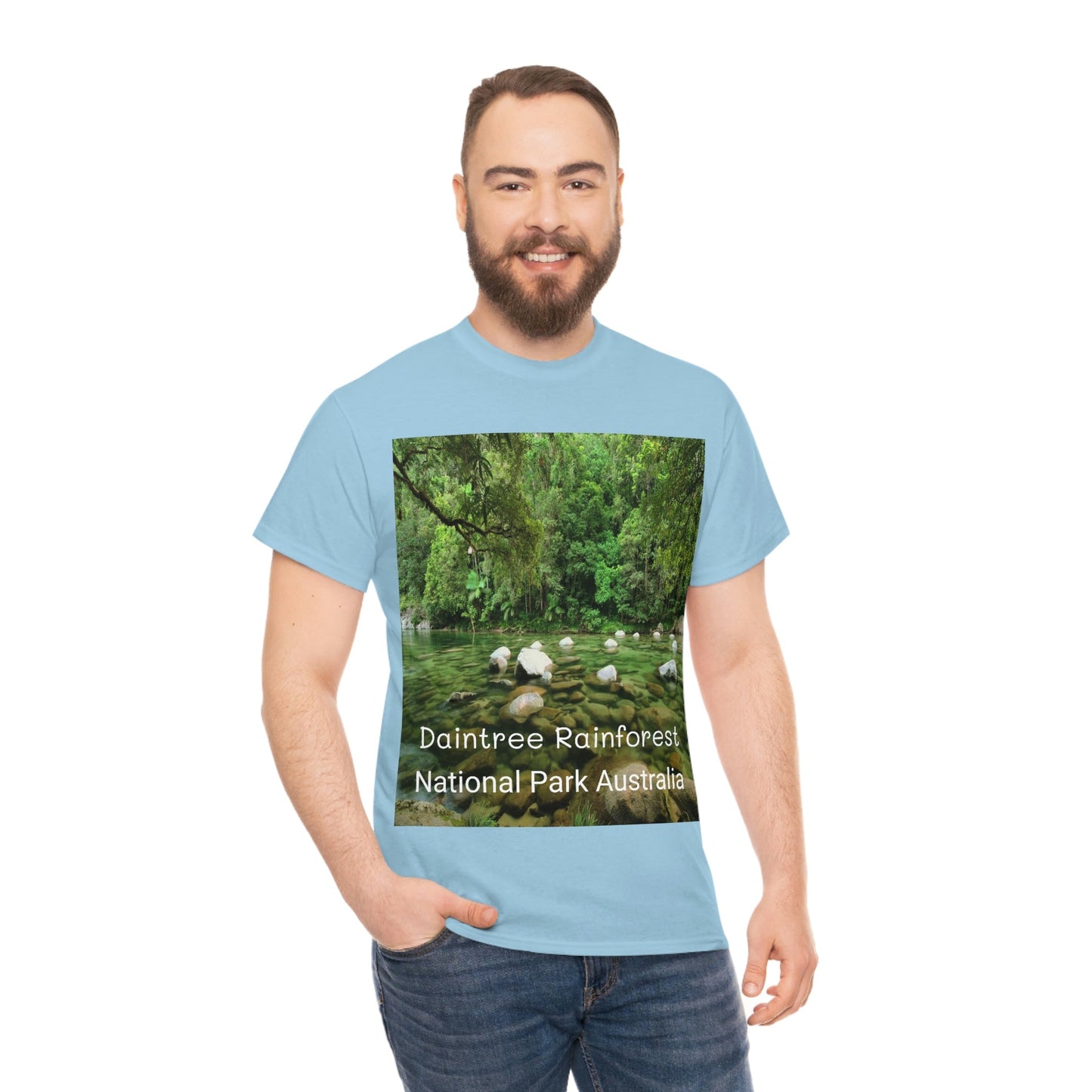 AU-PRINT UNISEX GILDAN 5000 - Heavy Cotton Tee - DAINTREE RAINFOREST National Park - Australia - Printed in AU by The Print Bar - Green Forest Home