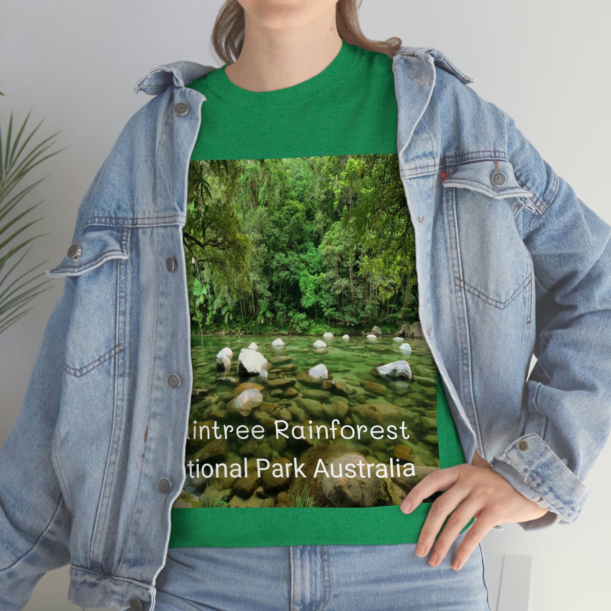 AU-PRINT UNISEX GILDAN 5000 - Heavy Cotton Tee - DAINTREE RAINFOREST National Park - Australia - Printed in AU by The Print Bar - Green Forest Home