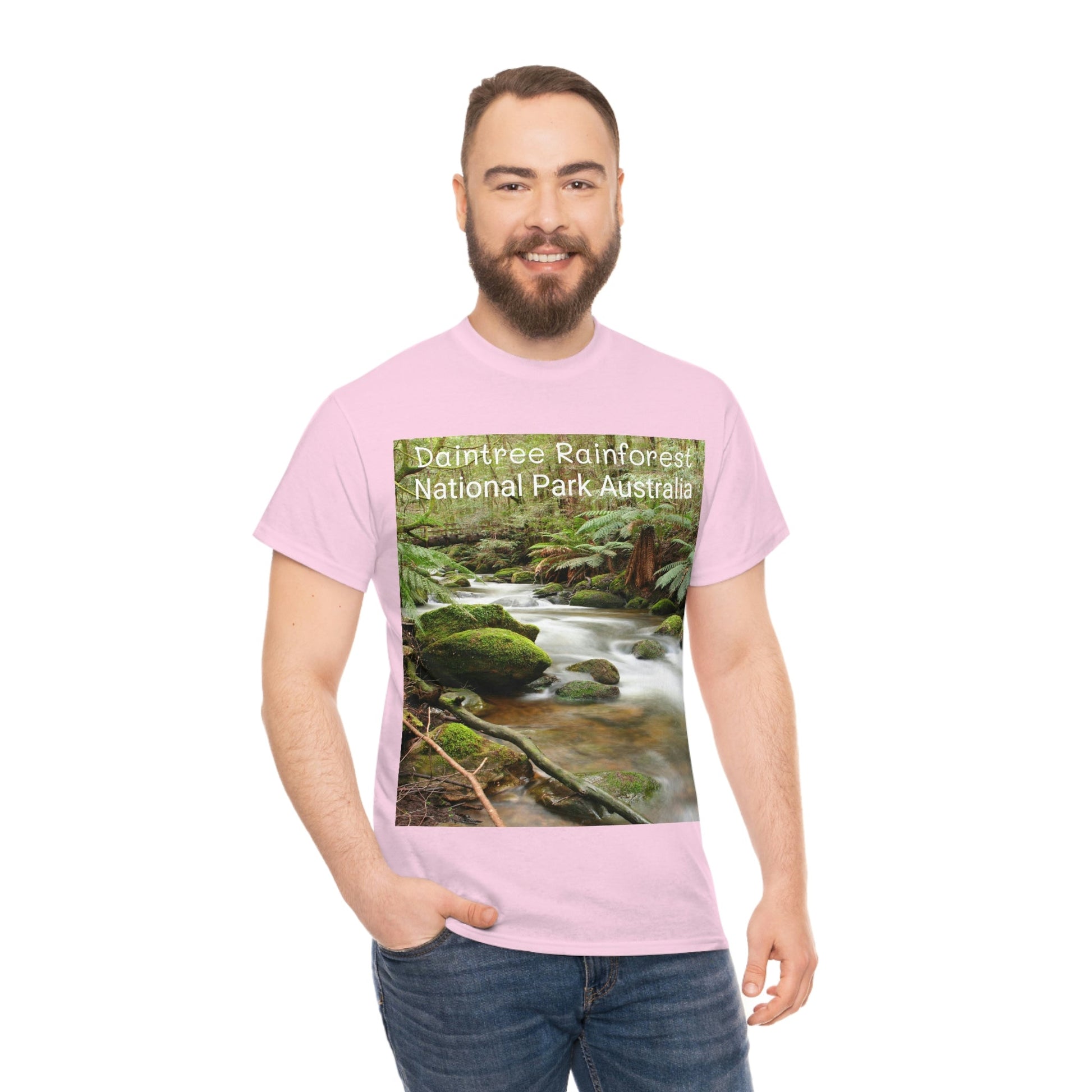 AU-PRINT UNISEX GILDAN 5000 - Heavy Cotton Tee - DAINTREE RAINFOREST National Park - Australia - Printed in AU by The Print Bar - Green Forest Home