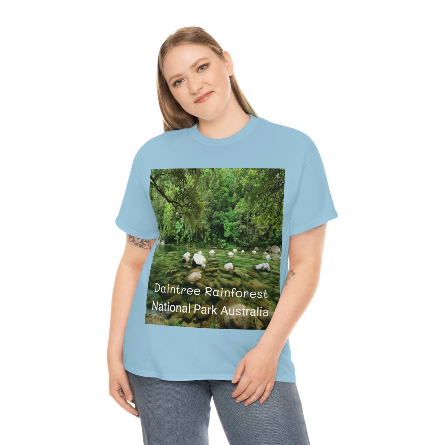 AU-PRINT UNISEX GILDAN 5000 - Heavy Cotton Tee - DAINTREE RAINFOREST National Park - Australia - Printed in AU by The Print Bar - Green Forest Home