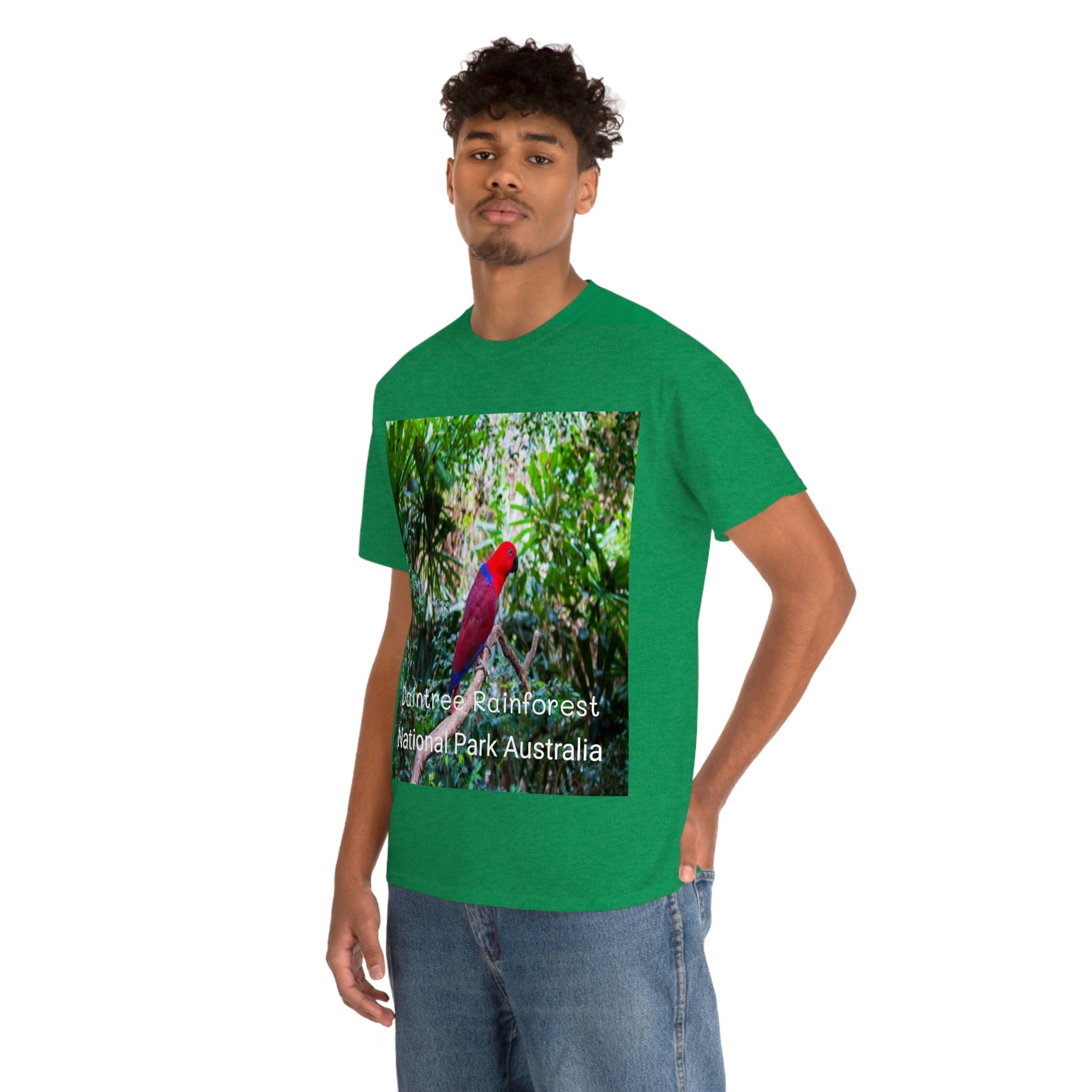 AU-PRINT UNISEX GILDAN 5000 - Heavy Cotton Tee - DAINTREE RAINFOREST National Park - Australia - Printed in AU by The Print Bar - Green Forest Home