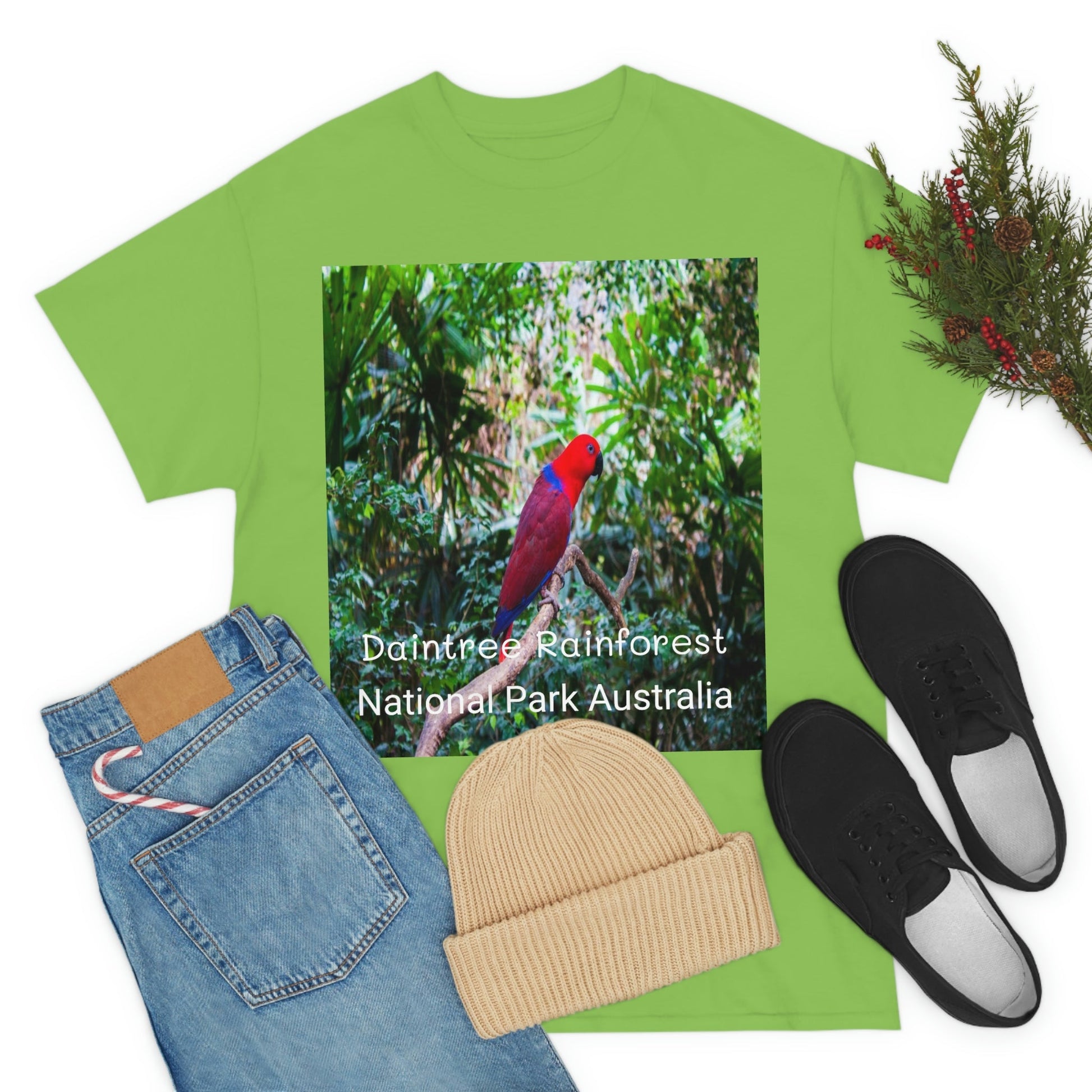 AU-PRINT UNISEX GILDAN 5000 - Heavy Cotton Tee - DAINTREE RAINFOREST National Park - Australia - Printed in AU by The Print Bar - Green Forest Home