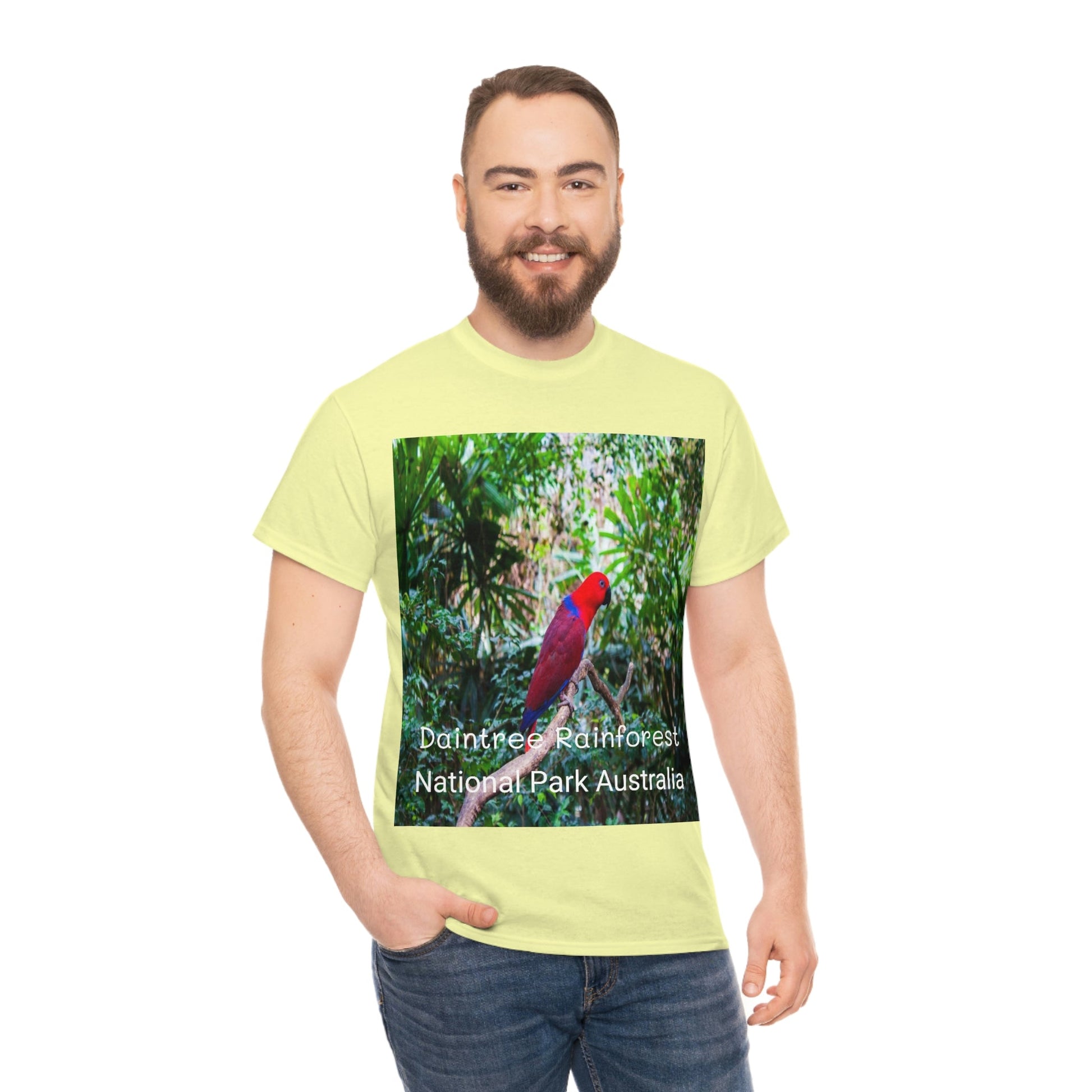 AU-PRINT UNISEX GILDAN 5000 - Heavy Cotton Tee - DAINTREE RAINFOREST National Park - Australia - Printed in AU by The Print Bar - Green Forest Home