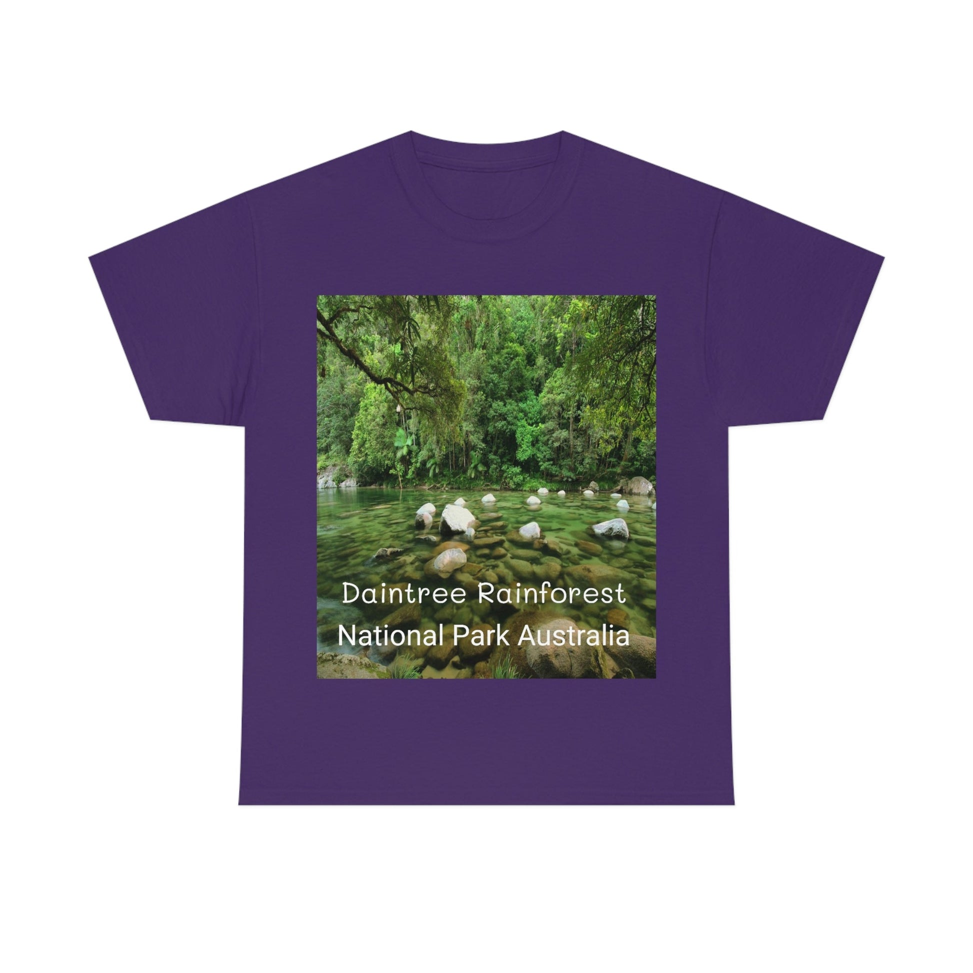 AU-PRINT UNISEX GILDAN 5000 - Heavy Cotton Tee - DAINTREE RAINFOREST National Park - Australia - Printed in AU by The Print Bar - Green Forest Home