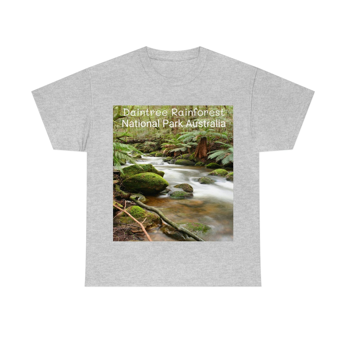 AU-PRINT UNISEX GILDAN 5000 - Heavy Cotton Tee - DAINTREE RAINFOREST National Park - Australia - Printed in AU by The Print Bar - Green Forest Home