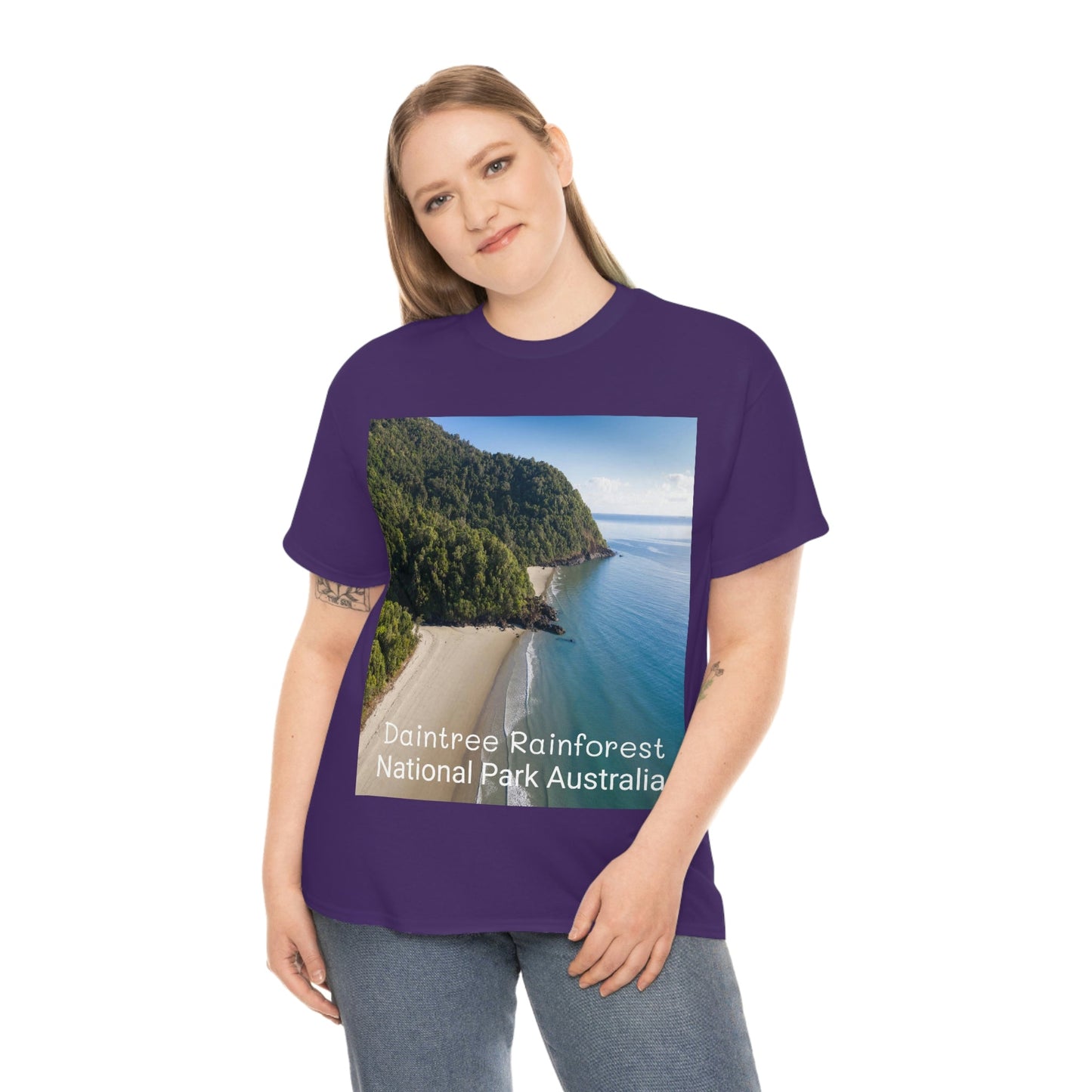 AU-PRINT UNISEX GILDAN 5000 - Heavy Cotton Tee - DAINTREE RAINFOREST National Park - Australia - Printed in AU by The Print Bar - Green Forest Home