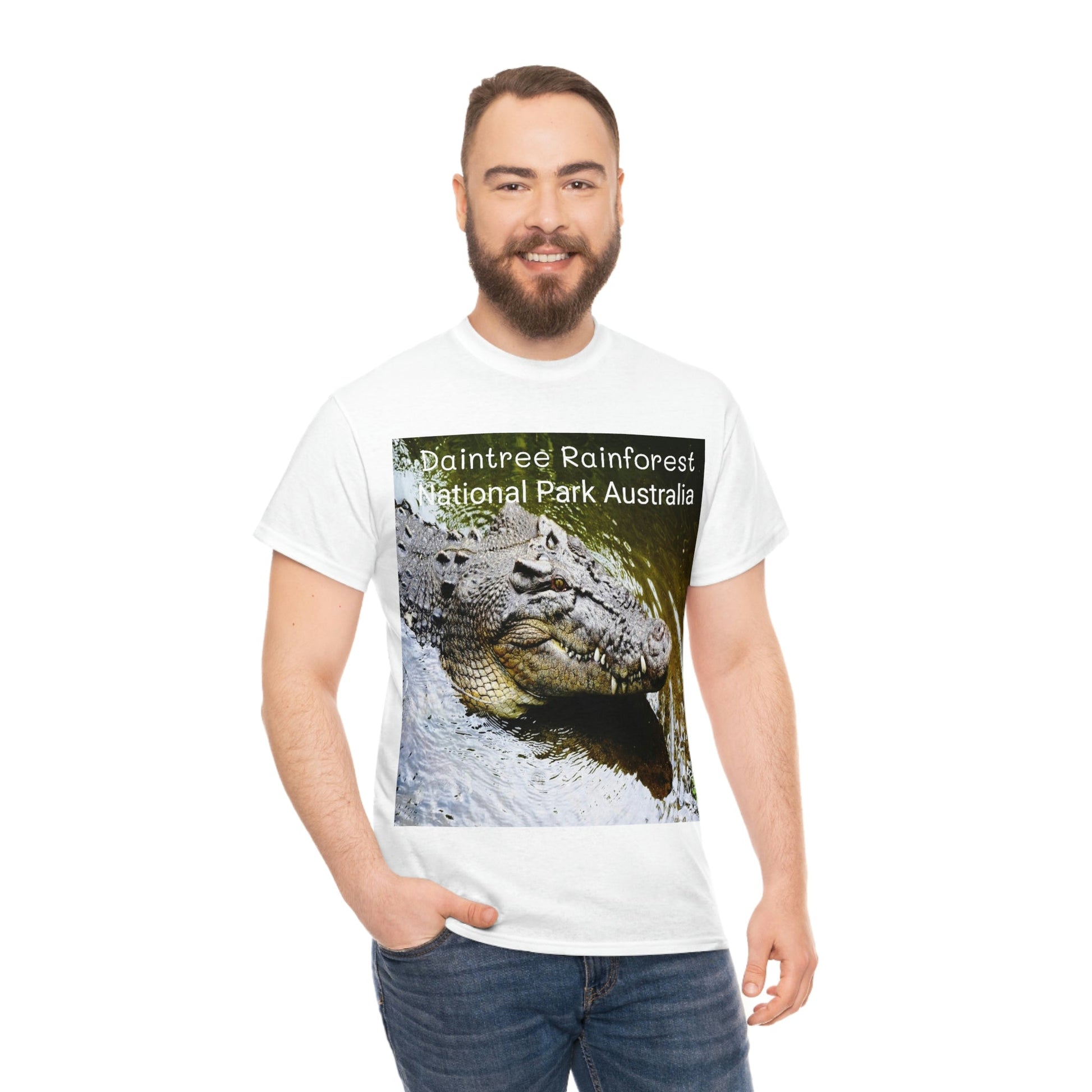 AU-PRINT UNISEX GILDAN 5000 - Heavy Cotton Tee - DAINTREE RAINFOREST National-Park - Australia - Printed in AU by The Print Bar - Green Forest Home