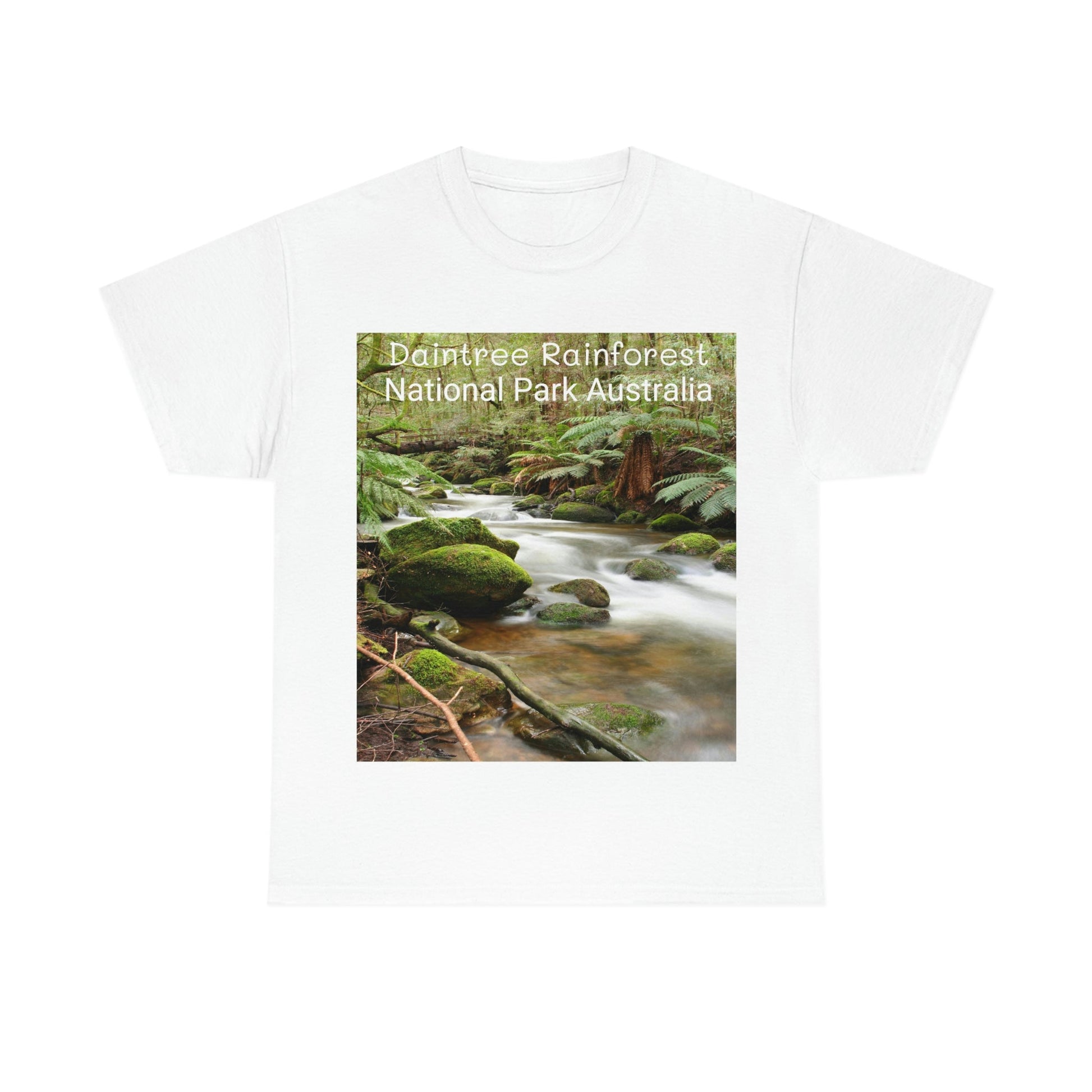 AU-PRINT UNISEX GILDAN 5000 - Heavy Cotton Tee - DAINTREE RAINFOREST National Park - Australia - Printed in AU by The Print Bar - Green Forest Home