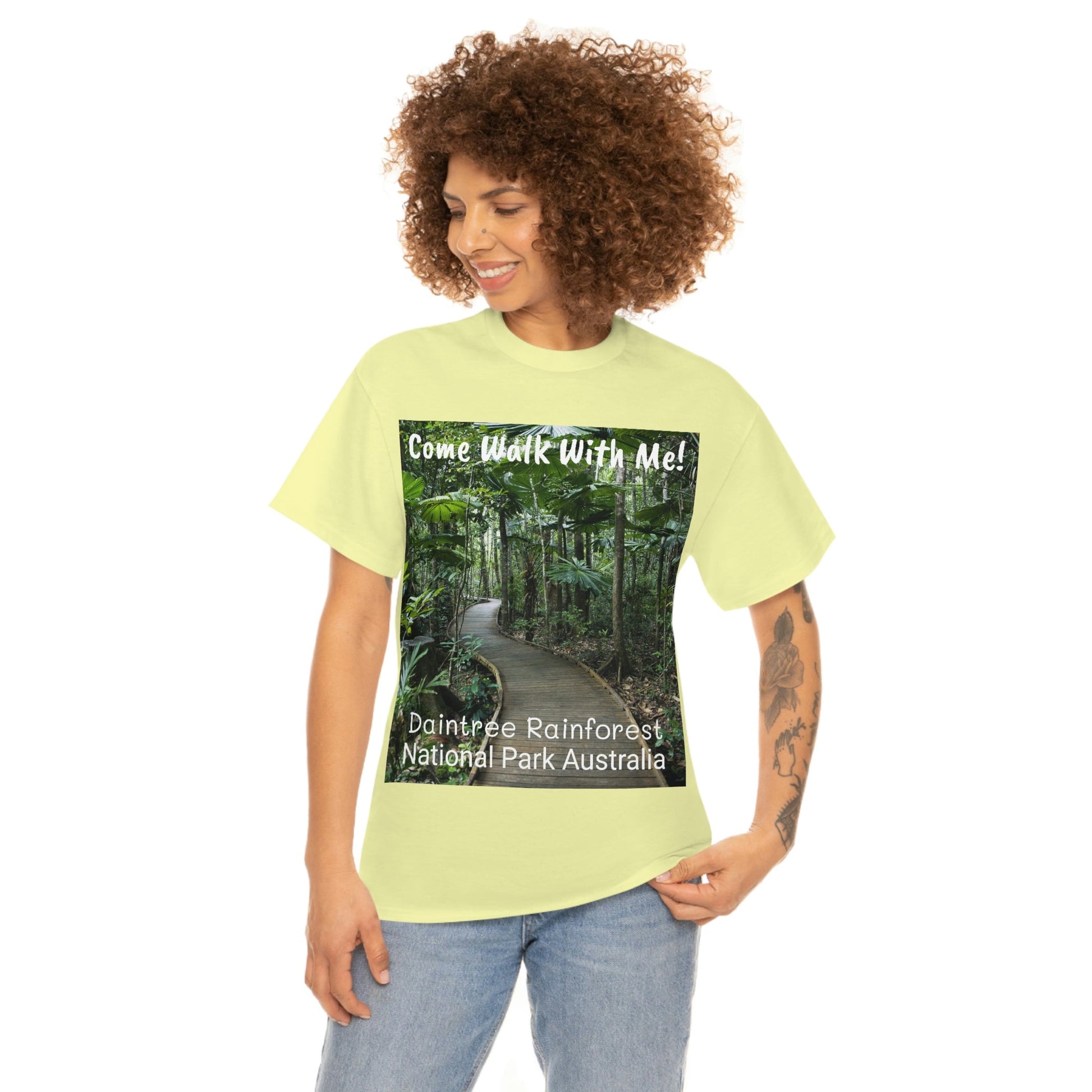 AU-PRINT UNISEX GILDAN 5000 - Heavy Cotton Tee - DAINTREE RAINFOREST National Park - Australia - Printed in AU by The Print Bar - Green Forest Home