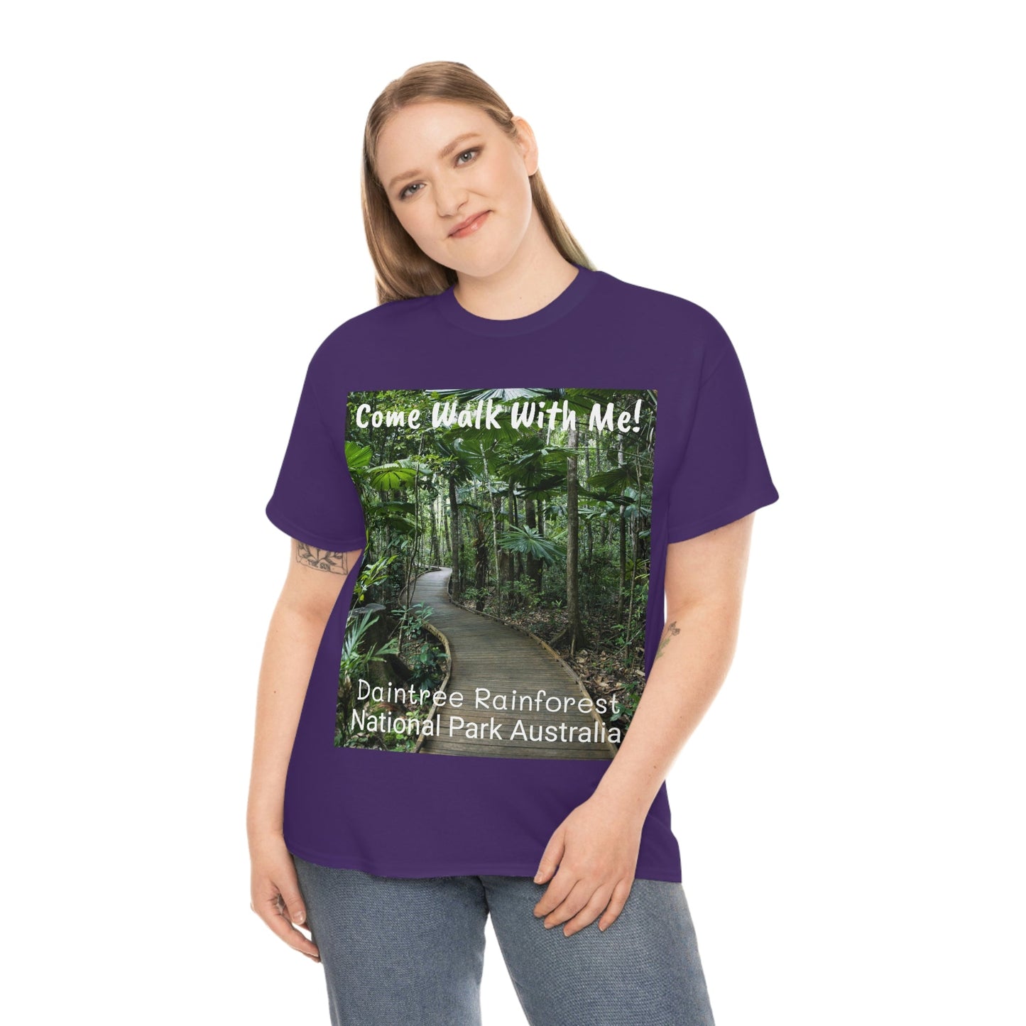 AU-PRINT UNISEX GILDAN 5000 - Heavy Cotton Tee - DAINTREE RAINFOREST National Park - Australia - Printed in AU by The Print Bar - Green Forest Home