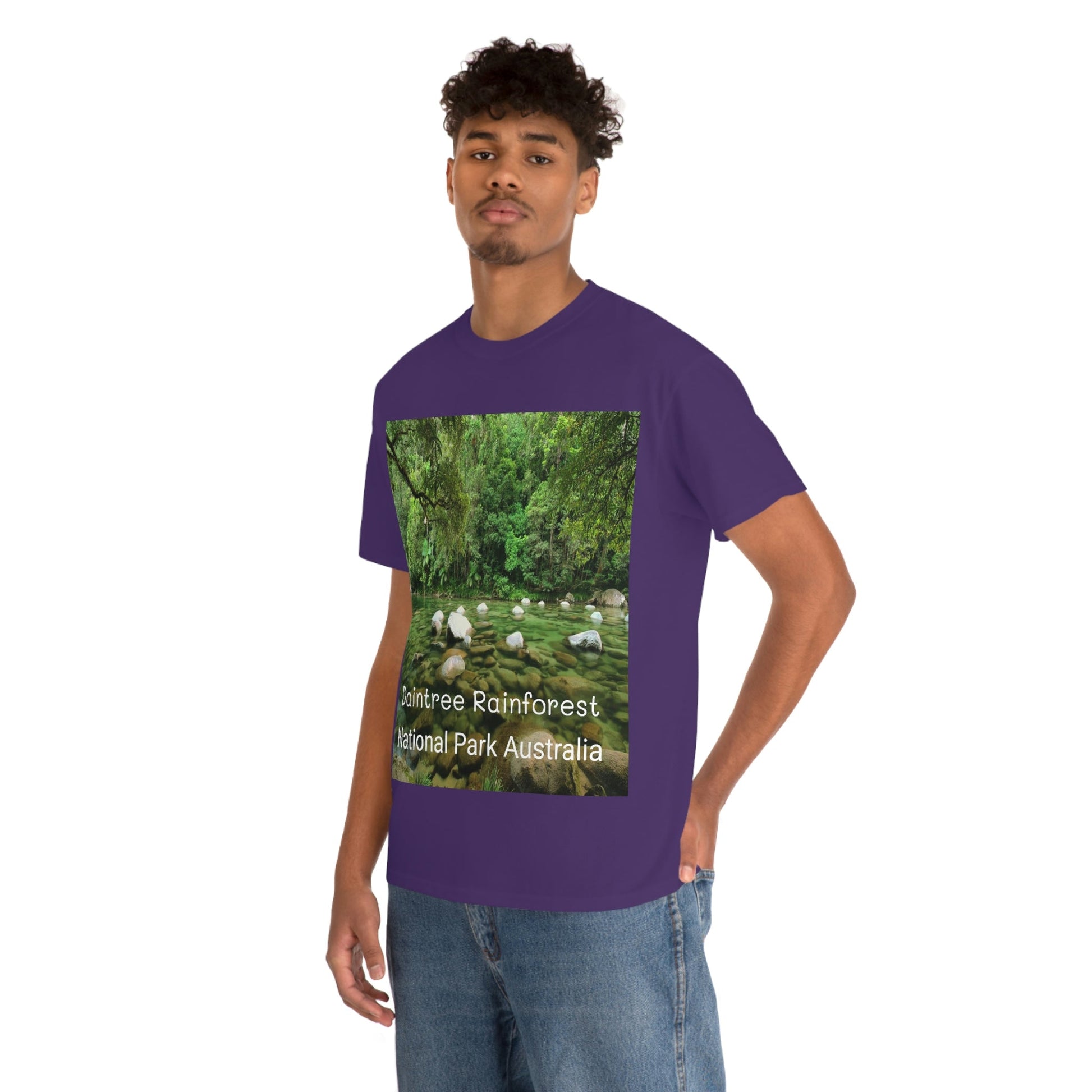 AU-PRINT UNISEX GILDAN 5000 - Heavy Cotton Tee - DAINTREE RAINFOREST National Park - Australia - Printed in AU by The Print Bar - Green Forest Home