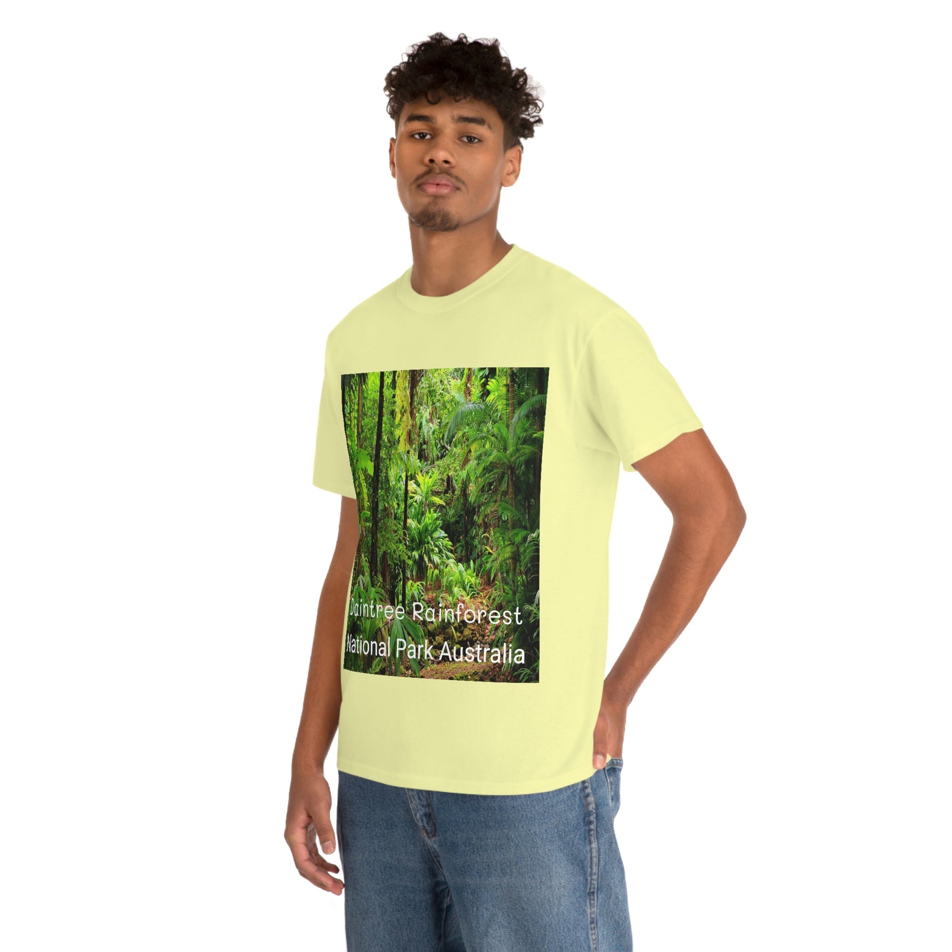 AU-PRINT UNISEX GILDAN 5000 - Heavy Cotton Tee - DAINTREE RAINFOREST National-Park - Australia - Printed in AU by The Print Bar - Green Forest Home