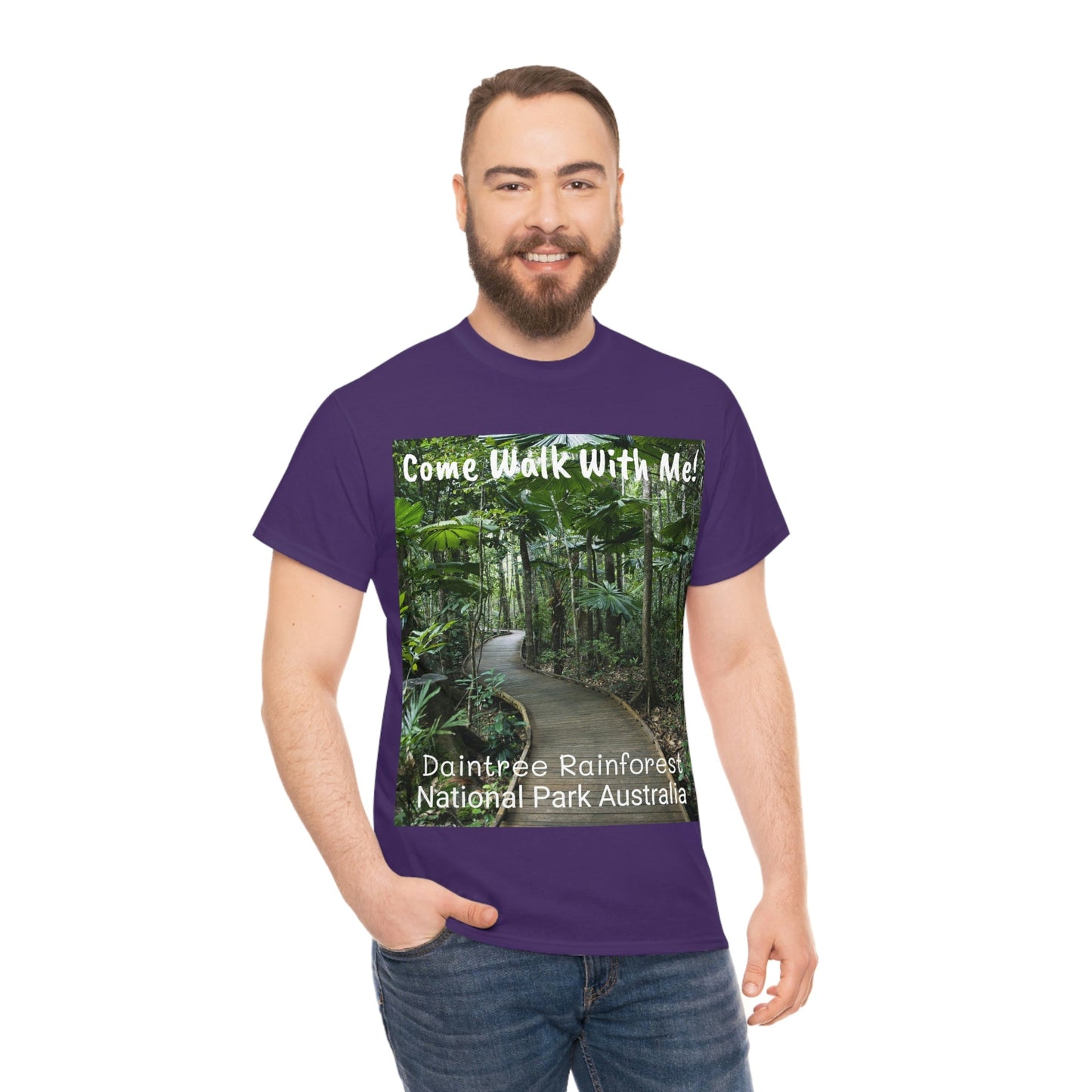 AU-PRINT UNISEX GILDAN 5000 - Heavy Cotton Tee - DAINTREE RAINFOREST National Park - Australia - Printed in AU by The Print Bar - Green Forest Home