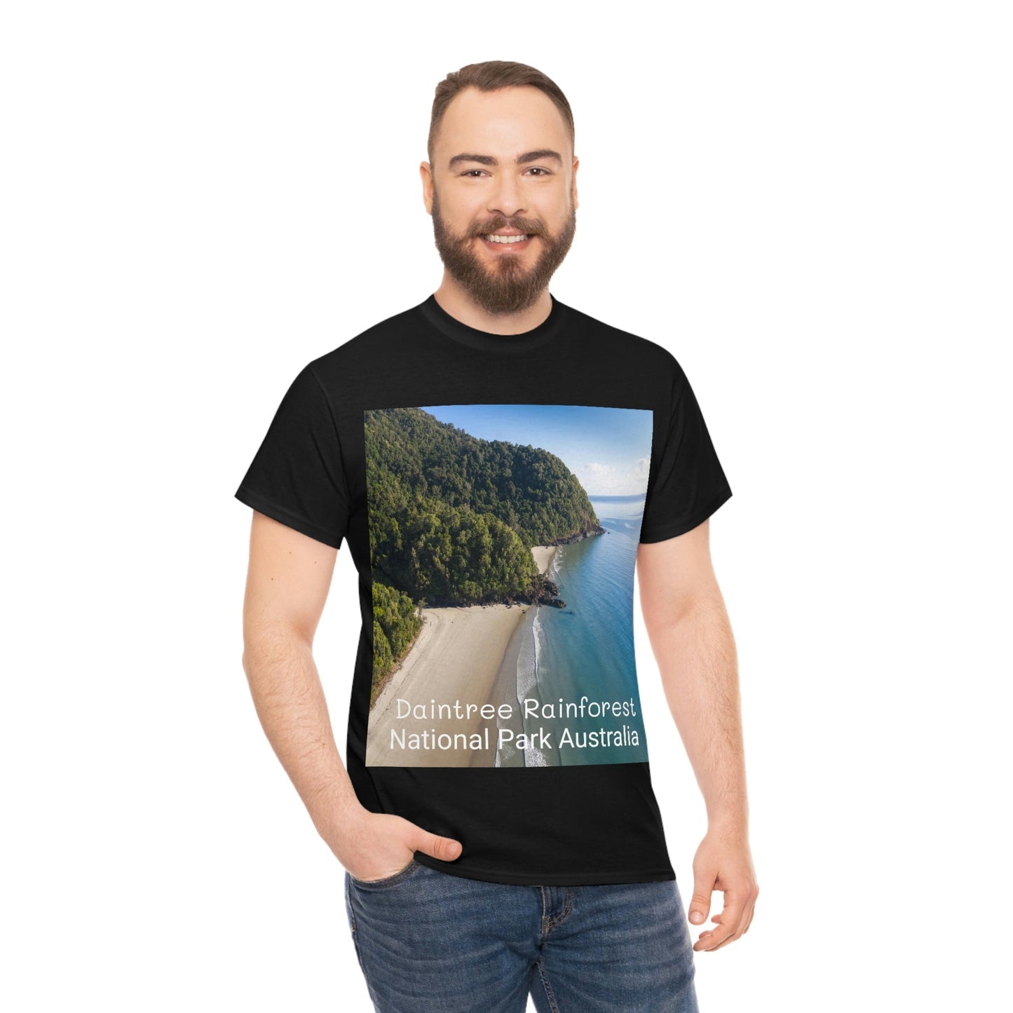 AU-PRINT UNISEX GILDAN 5000 - Heavy Cotton Tee - DAINTREE RAINFOREST National Park - Australia - Printed in AU by The Print Bar - Green Forest Home